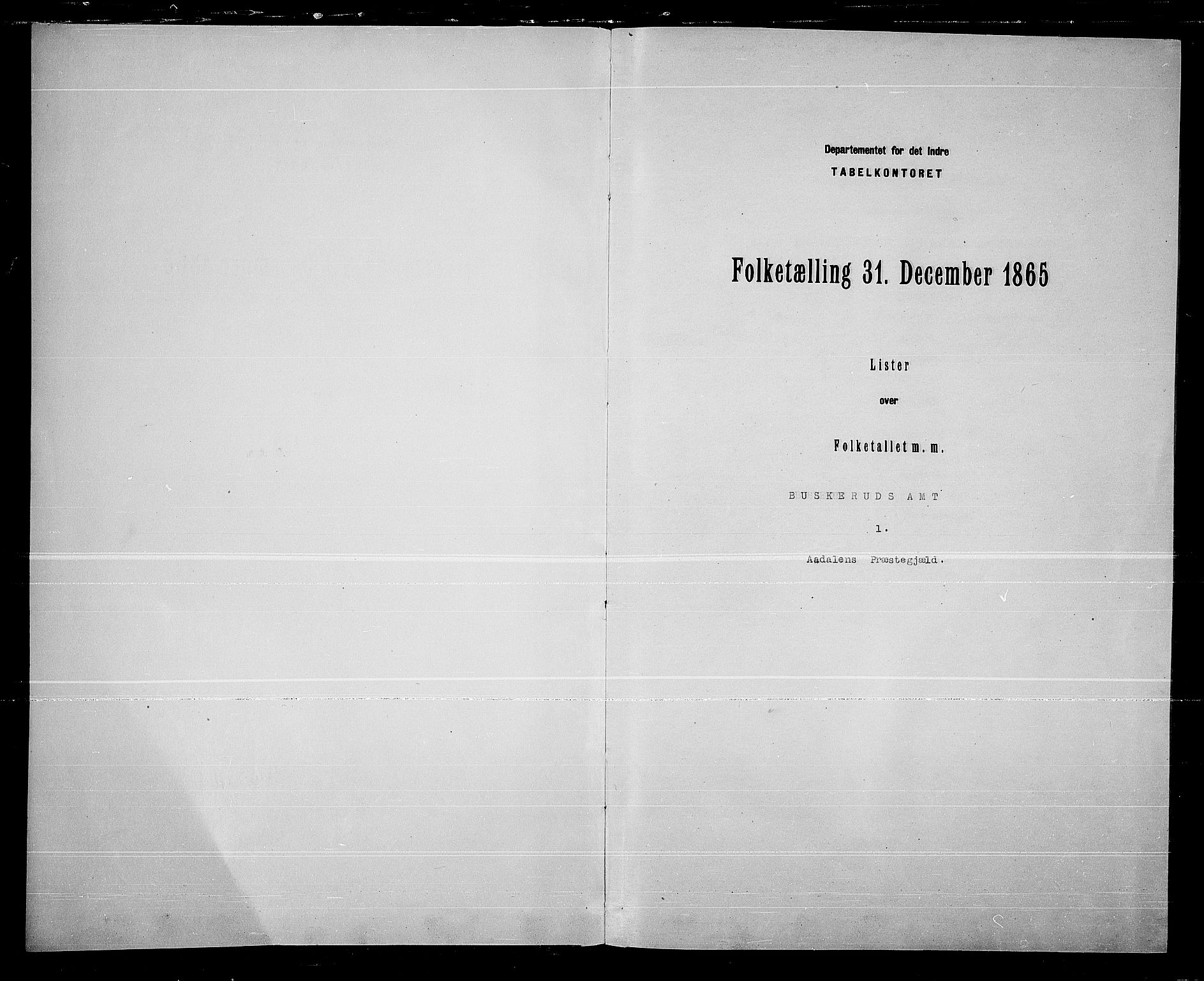 RA, Folketelling 1865 for 0614P Ådal prestegjeld, 1865, s. 3