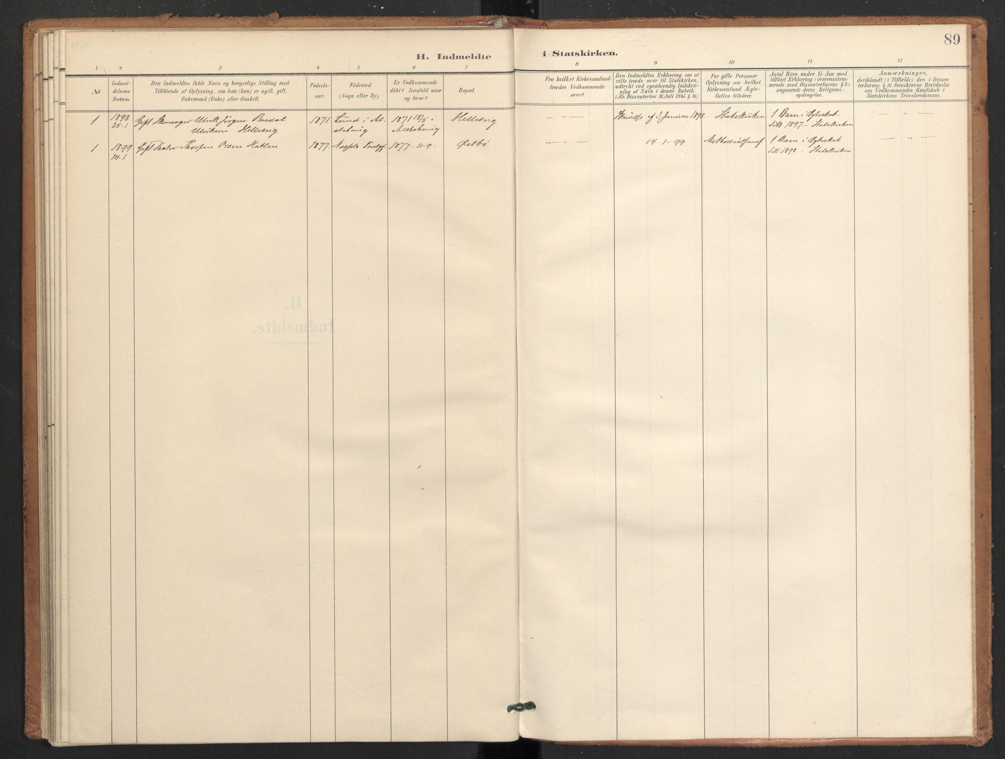 Ministerialprotokoller, klokkerbøker og fødselsregistre - Nordland, SAT/A-1459/830/L0454: Ministerialbok nr. 830A18, 1897-1913, s. 89