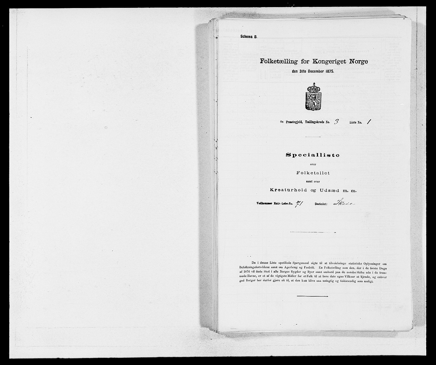SAB, Folketelling 1875 for 1243P Os prestegjeld, 1875, s. 267