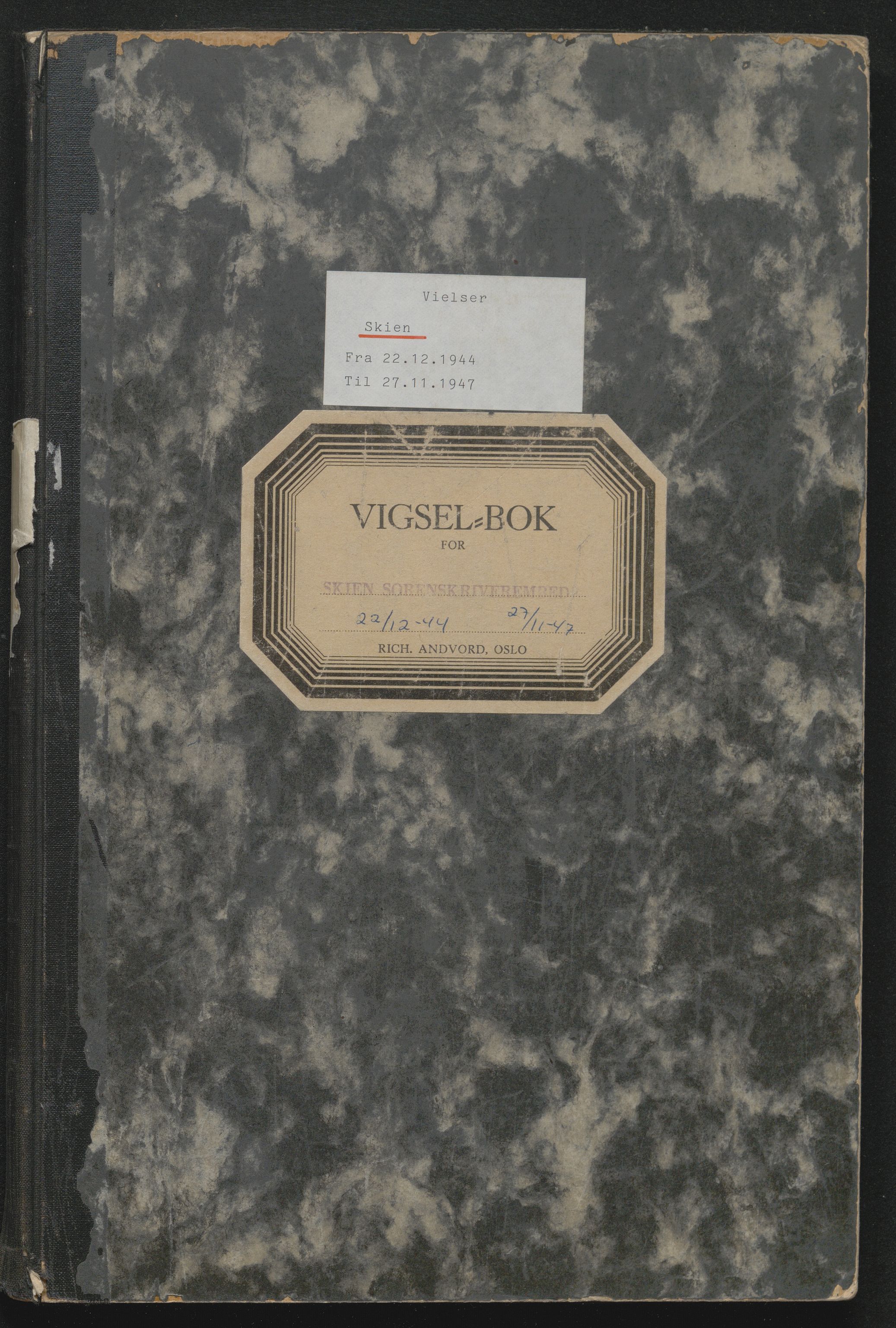 Skien sorenskriveri, AV/SAKO-A-225/L/La/L0001: Vigselsprotokoll, 1920-1947