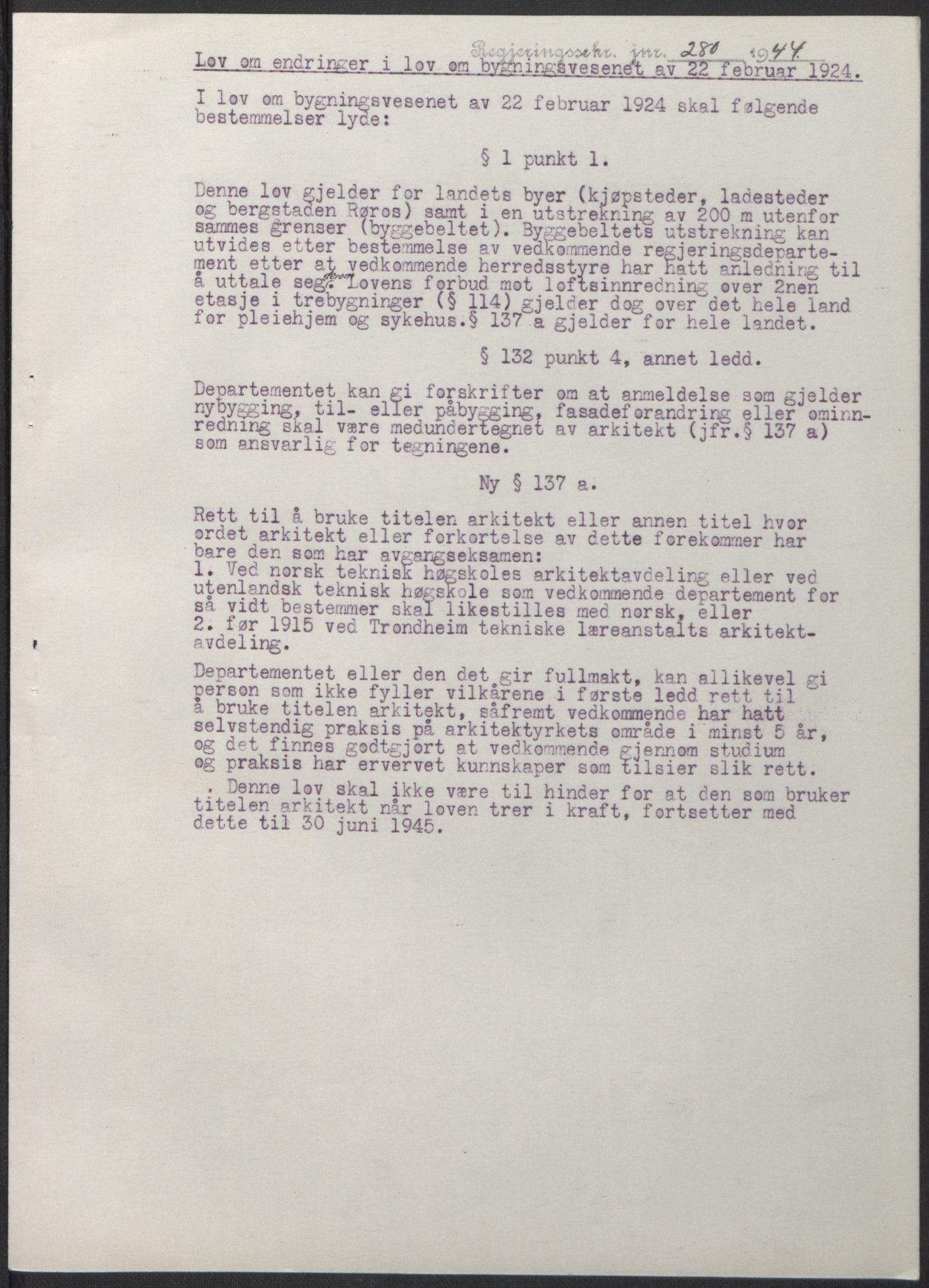 NS-administrasjonen 1940-1945 (Statsrådsekretariatet, de kommisariske statsråder mm), RA/S-4279/D/Db/L0100: Lover, 1944, s. 547
