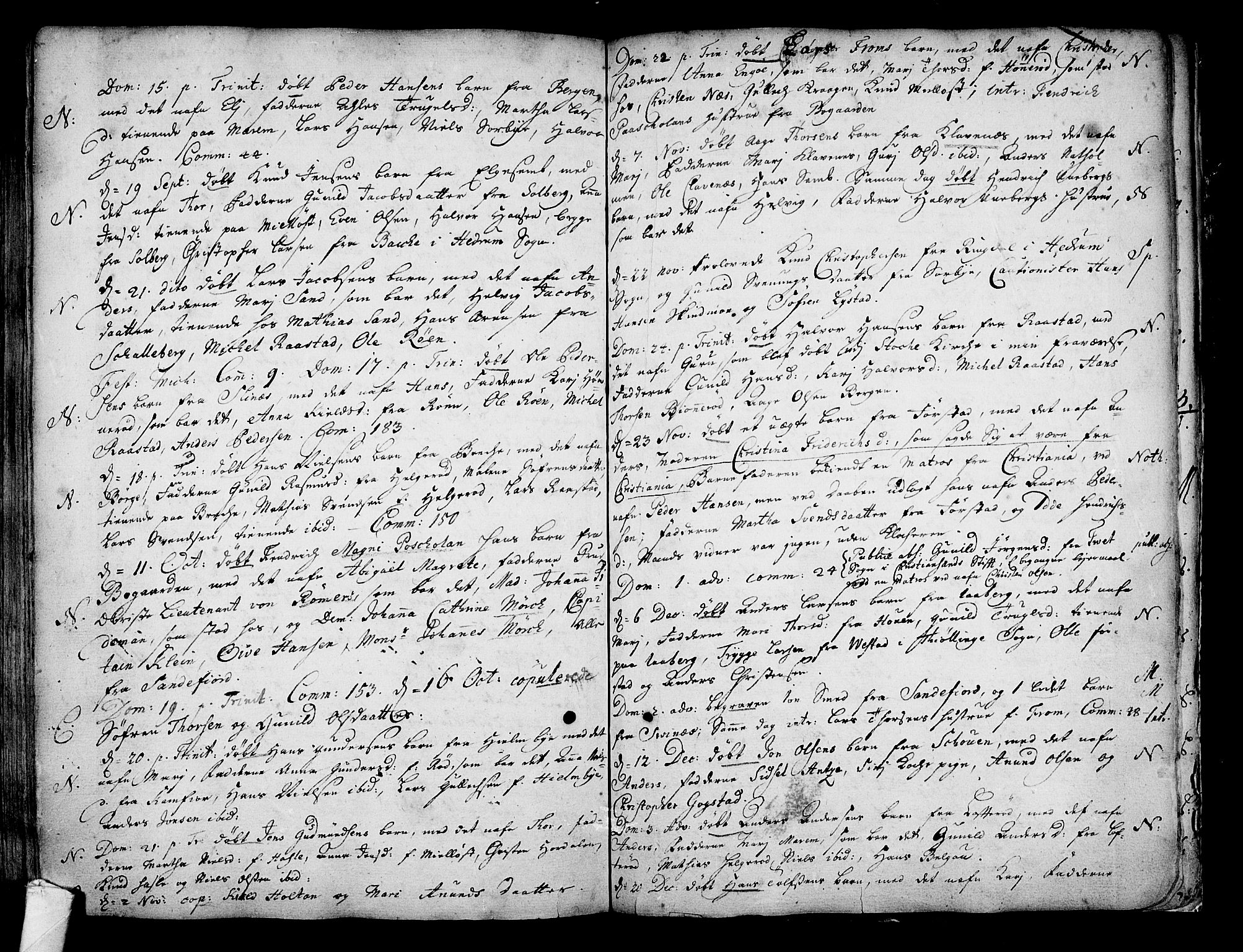 Sandar kirkebøker, AV/SAKO-A-243/F/Fa/L0001: Ministerialbok nr. 1, 1709-1733
