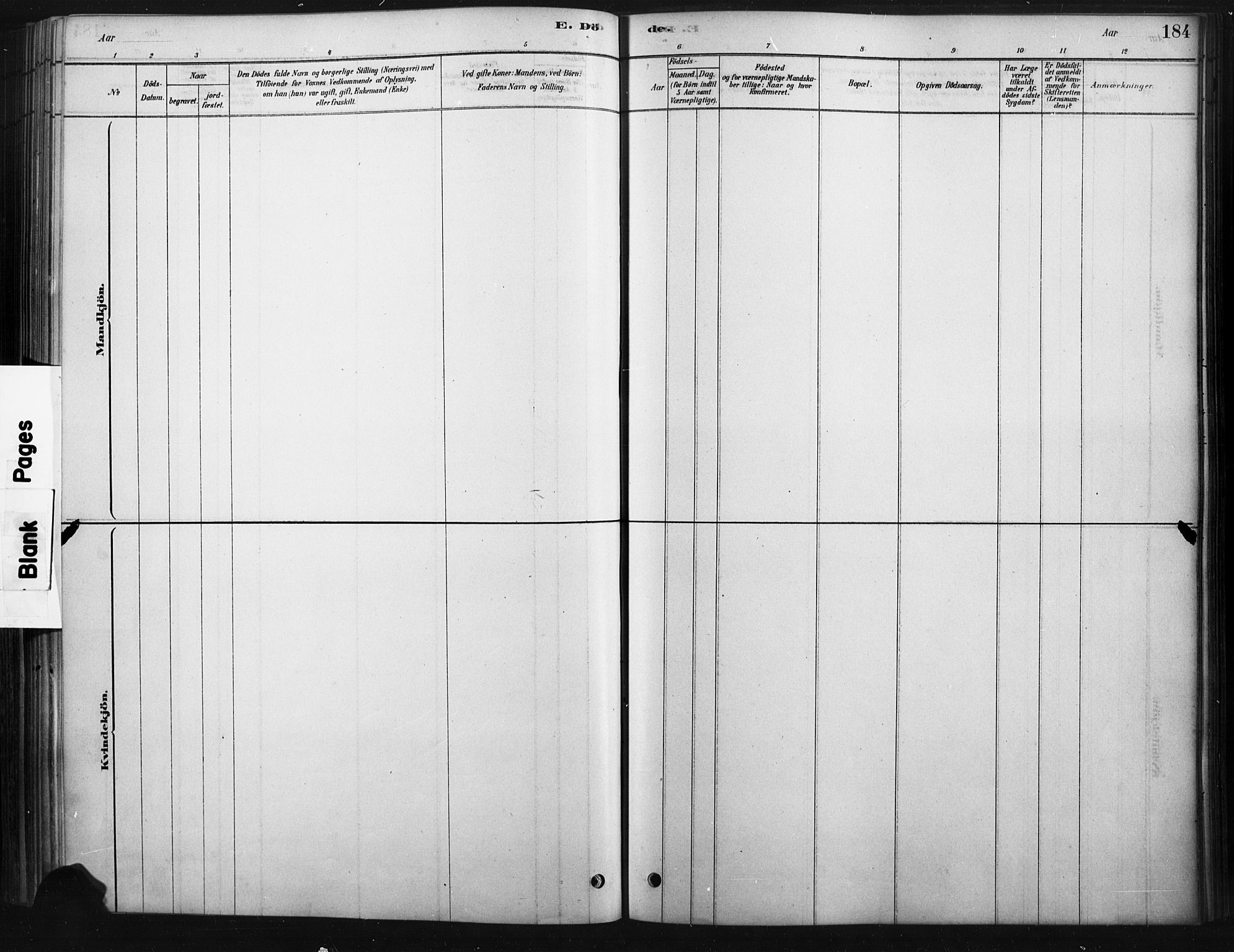 Rendalen prestekontor, SAH/PREST-054/H/Ha/Haa/L0010: Ministerialbok nr. 10, 1878-1901, s. 184