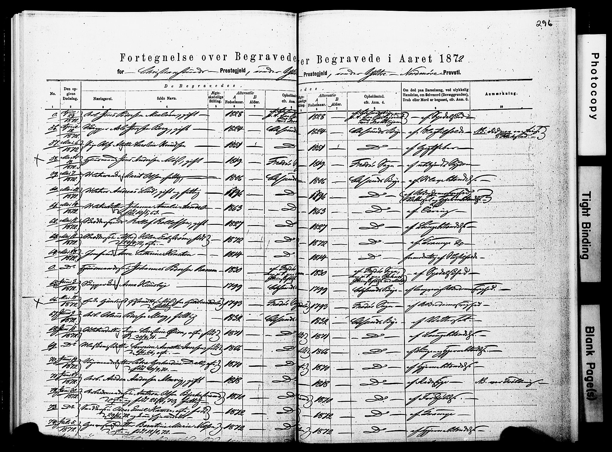 Ministerialprotokoller, klokkerbøker og fødselsregistre - Møre og Romsdal, AV/SAT-A-1454/572/L0857: Ministerialbok nr. 572D01, 1866-1872, s. 295-296