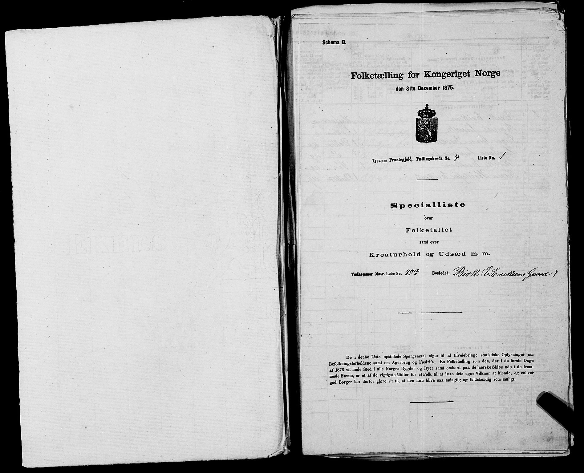 SAST, Folketelling 1875 for 1146P Tysvær prestegjeld, 1875, s. 431