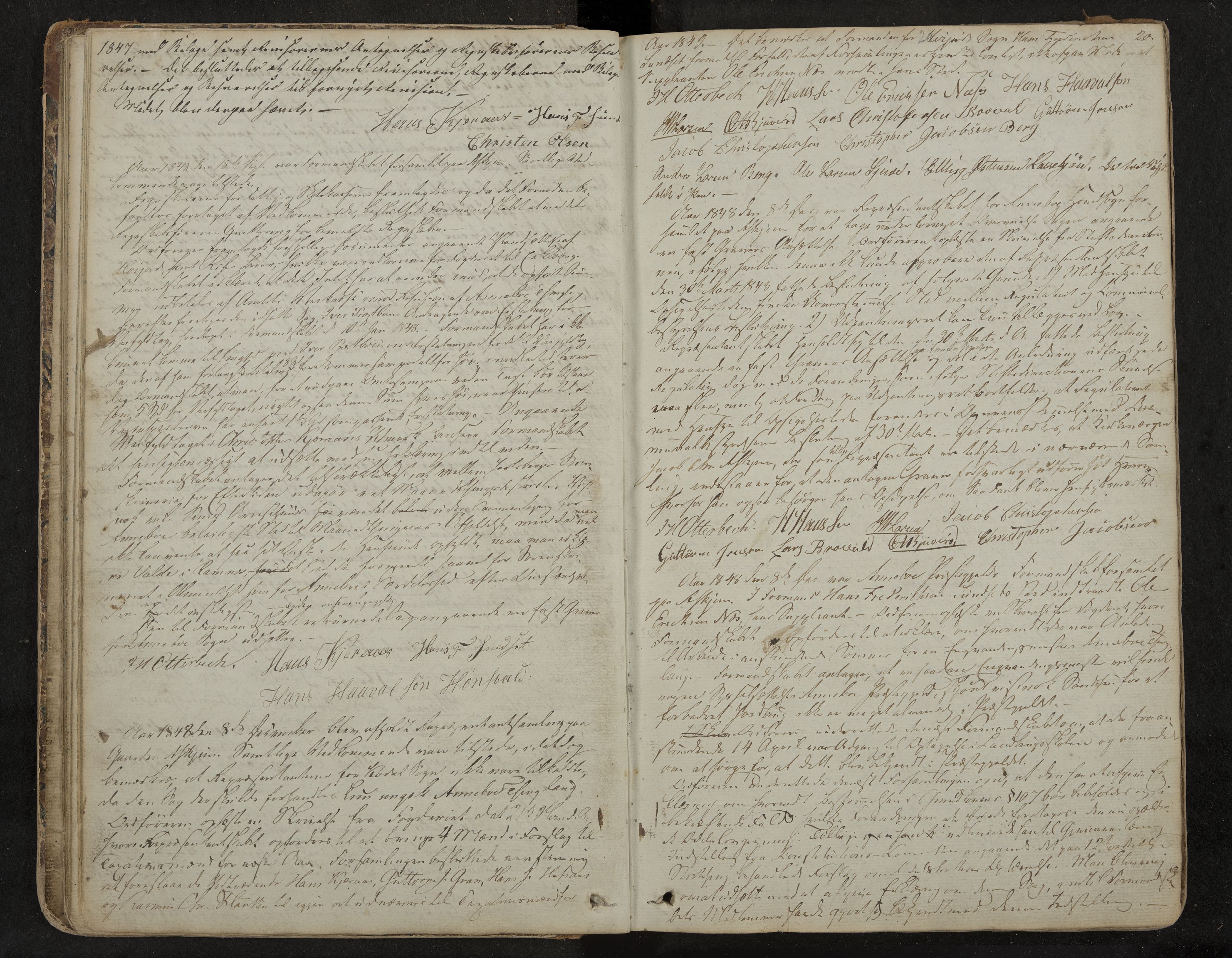Andebu formannskap og sentraladministrasjon, IKAK/0719021-1/A/Aa/L0001: Møtebok med register, 1837-1869, s. 20