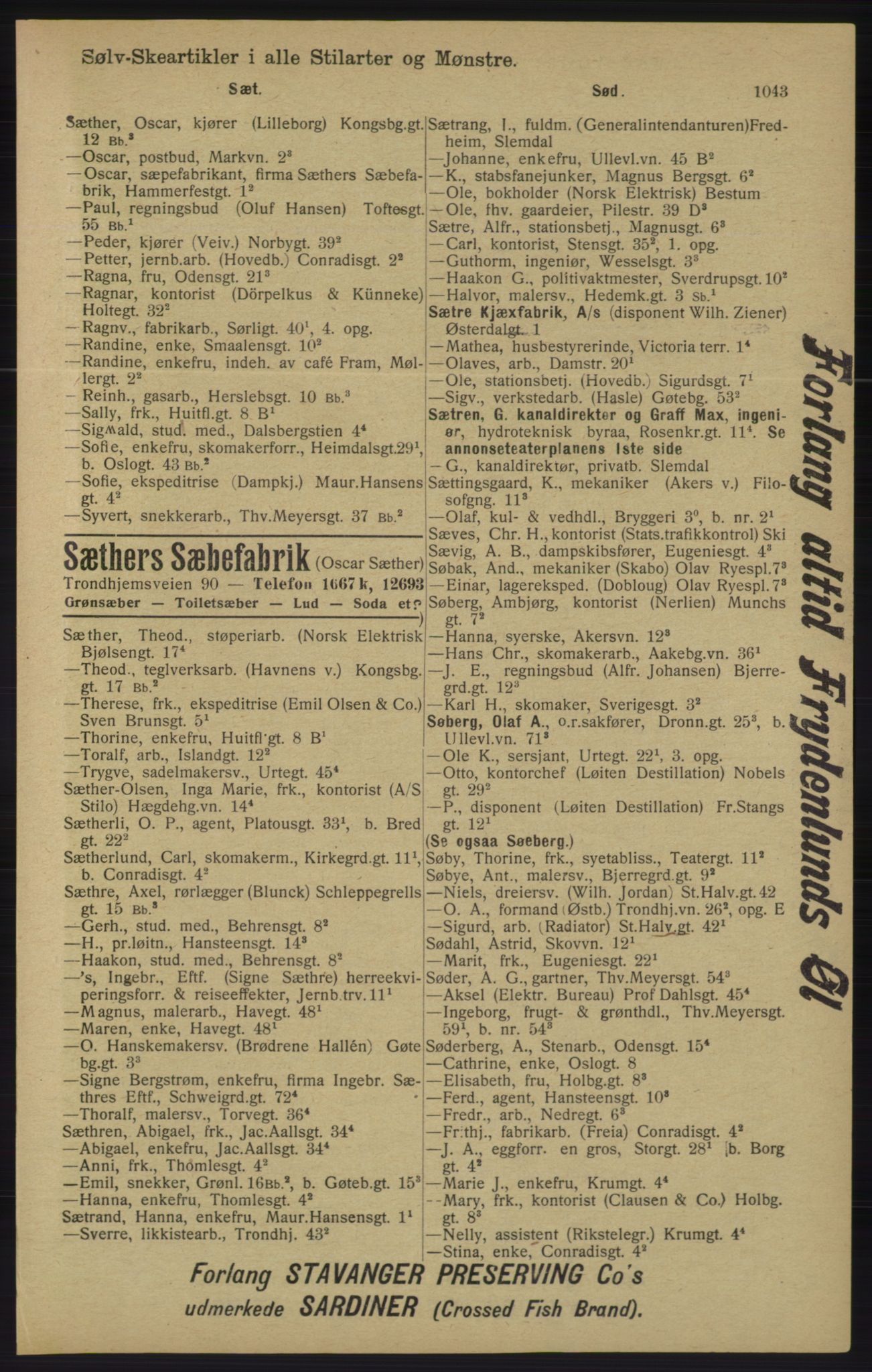 Kristiania/Oslo adressebok, PUBL/-, 1913, s. 1055