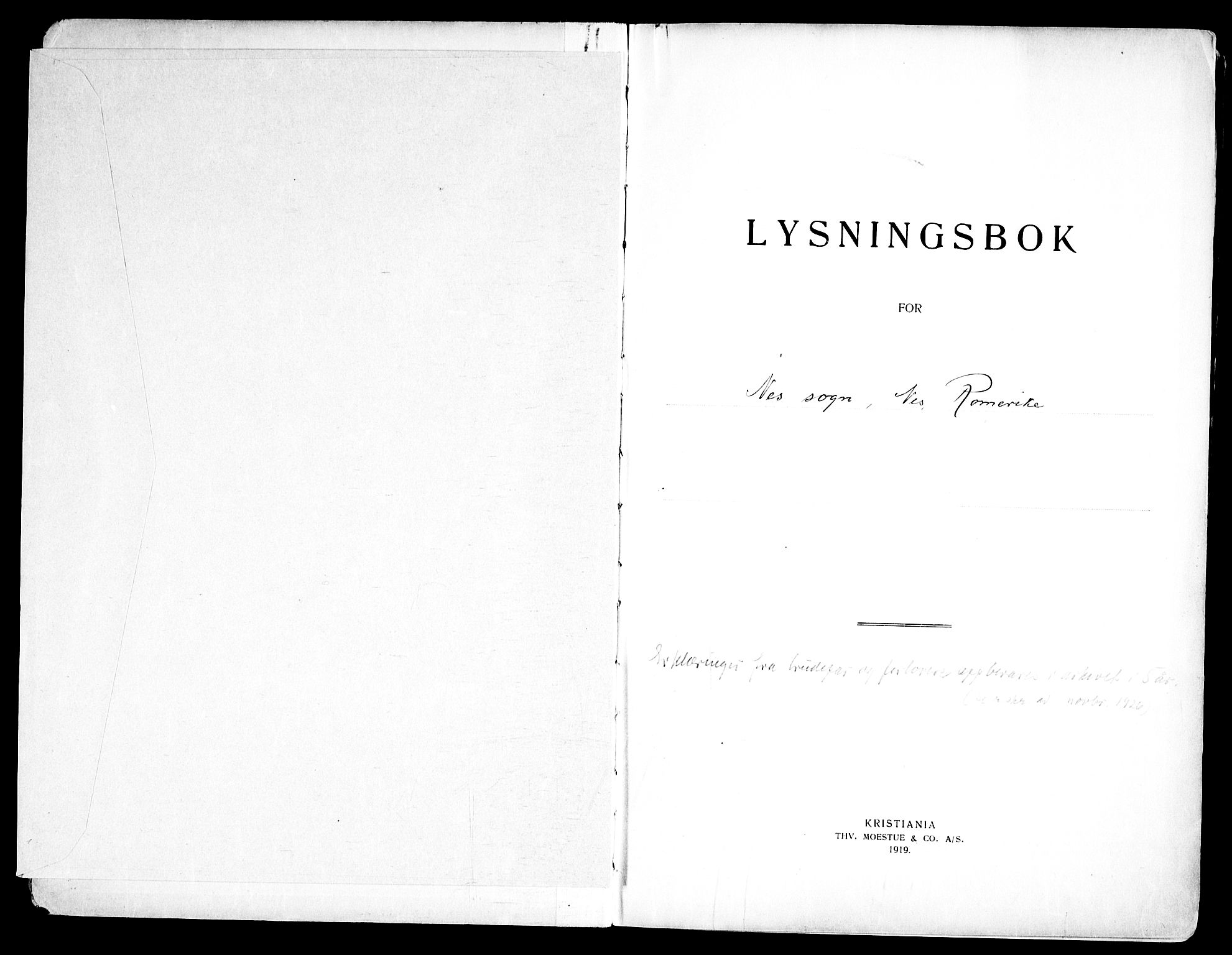 Nes prestekontor Kirkebøker, SAO/A-10410/H/L0003: Lysningsprotokoll nr. 3, 1942-1972