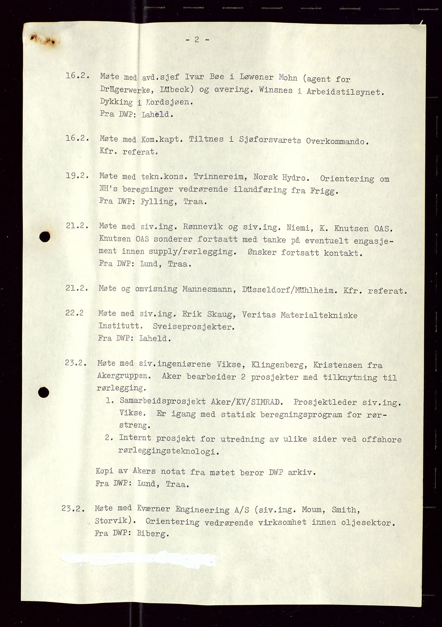 Industridepartementet, Oljekontoret, AV/SAST-A-101348/Di/L0002: DWP, måneds- kvartals- halvårs- og årsrapporter, økonomi, personell, div., 1972-1974, s. 273