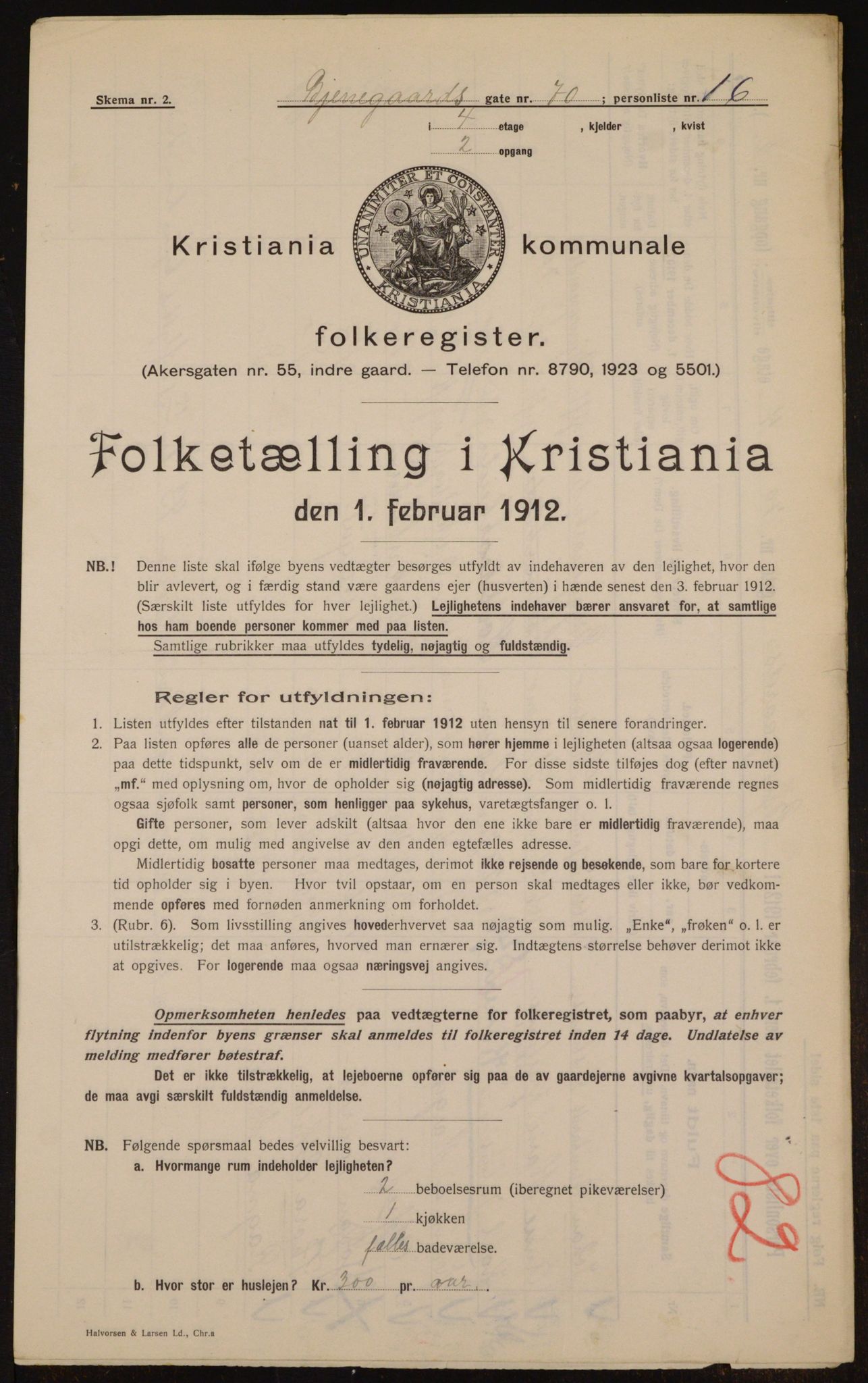 OBA, Kommunal folketelling 1.2.1912 for Kristiania, 1912, s. 6273