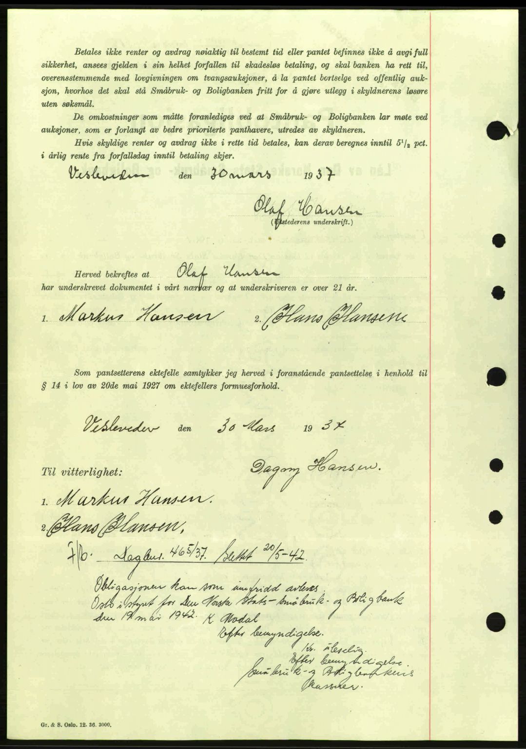 Idd og Marker sorenskriveri, AV/SAO-A-10283/G/Gb/Gbc/L0001: Pantebok nr. B1-3, 1936-1939, Dagboknr: 465/1937