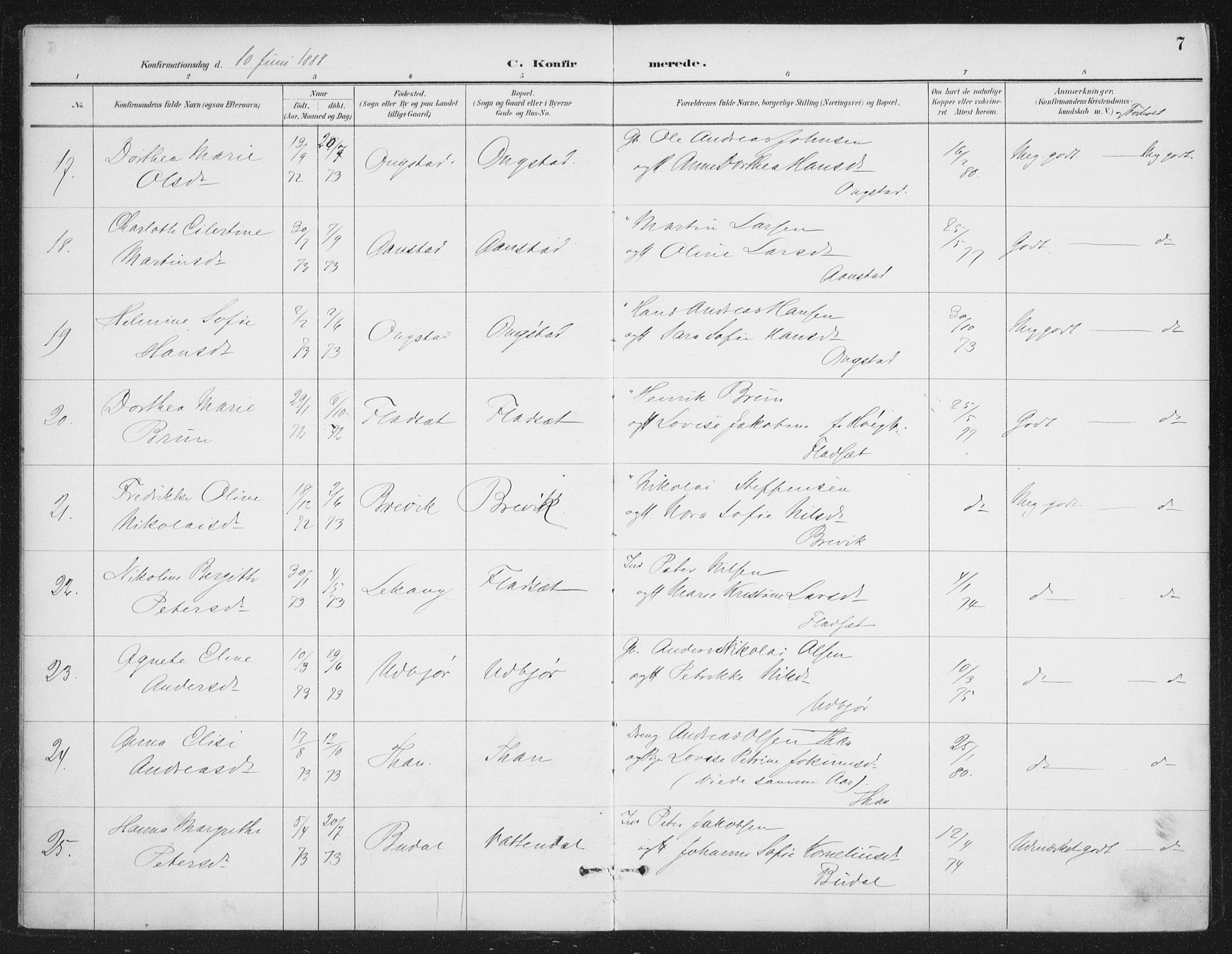 Ministerialprotokoller, klokkerbøker og fødselsregistre - Nordland, SAT/A-1459/888/L1245: Ministerialbok nr. 888A11, 1888-1900, s. 7