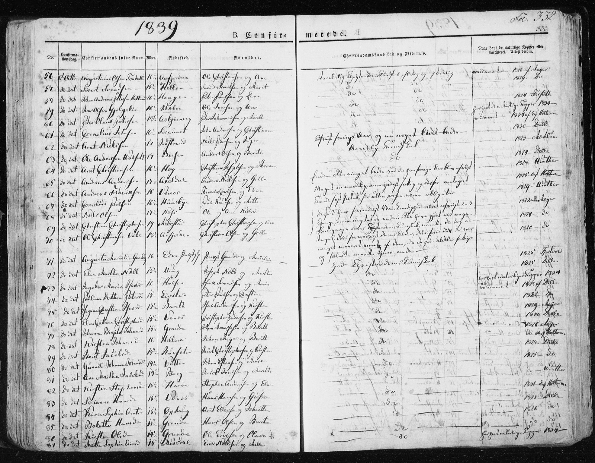 Ministerialprotokoller, klokkerbøker og fødselsregistre - Sør-Trøndelag, SAT/A-1456/659/L0735: Ministerialbok nr. 659A05, 1826-1841, s. 332
