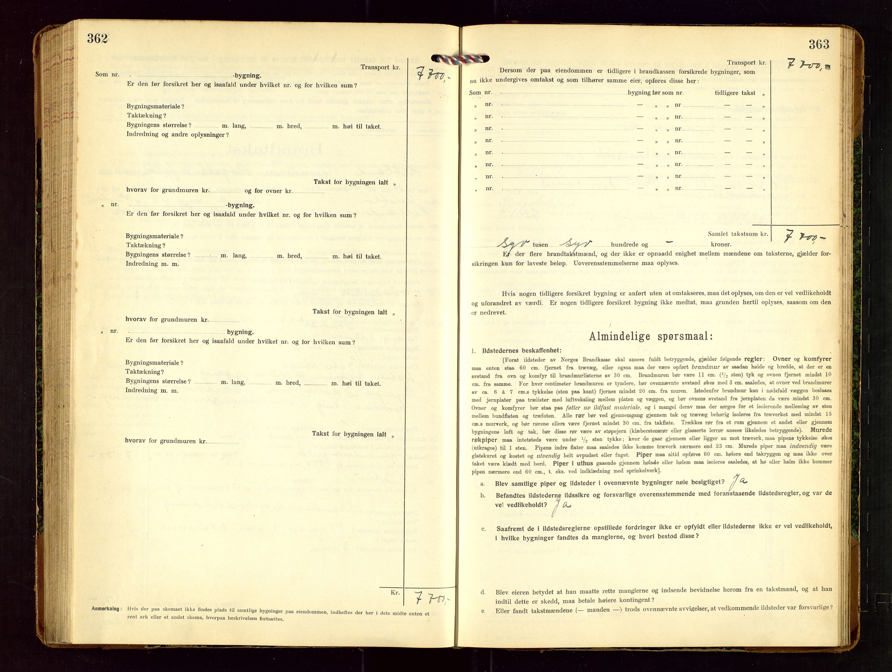 Hetland lensmannskontor, AV/SAST-A-100101/Gob/L0002: "Brandtakstprotokol", 1918-1932, s. 362-363