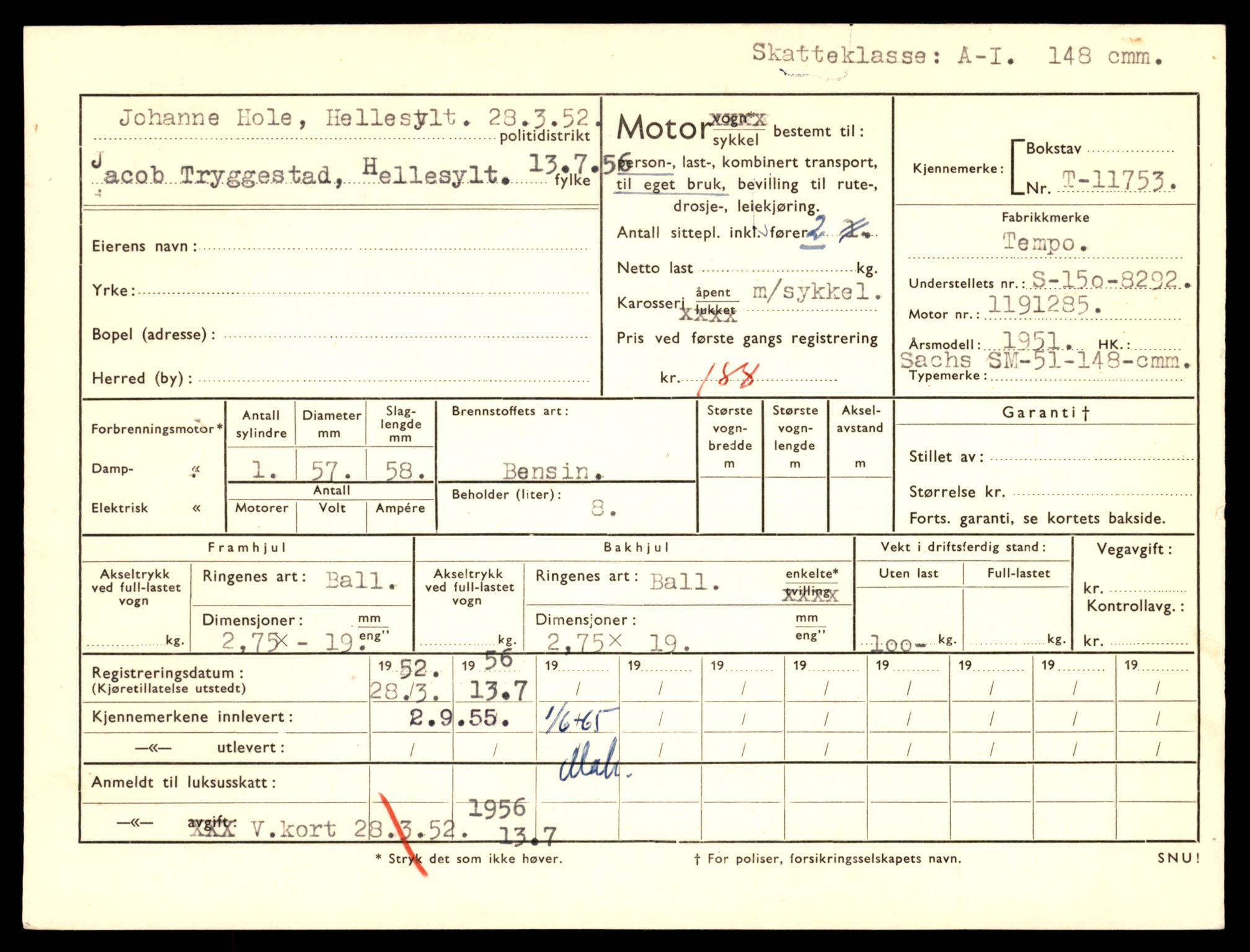 Møre og Romsdal vegkontor - Ålesund trafikkstasjon, AV/SAT-A-4099/F/Fe/L0030: Registreringskort for kjøretøy T 11620 - T 11799, 1927-1998, s. 1773