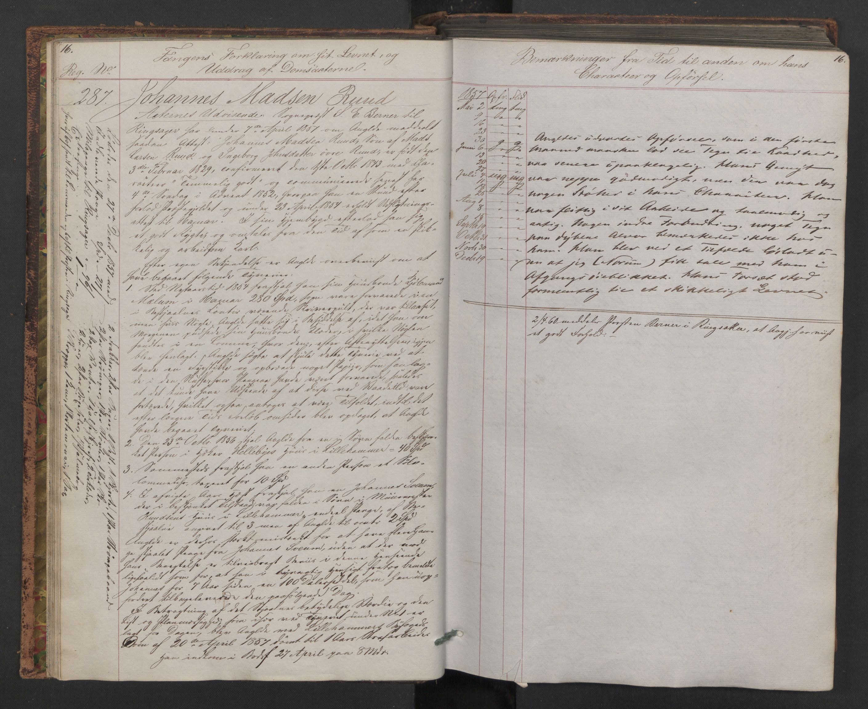 Botsfengslet, AV/RA-S-1539/D/Db/Dbb/L0005: 272b - 613b, 1857-1858, s. 16