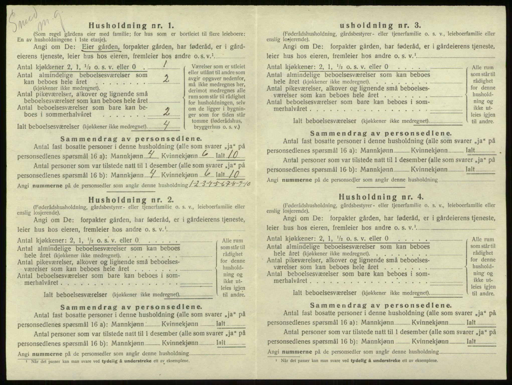 SAB, Folketelling 1920 for 1250 Haus herred, 1920, s. 125