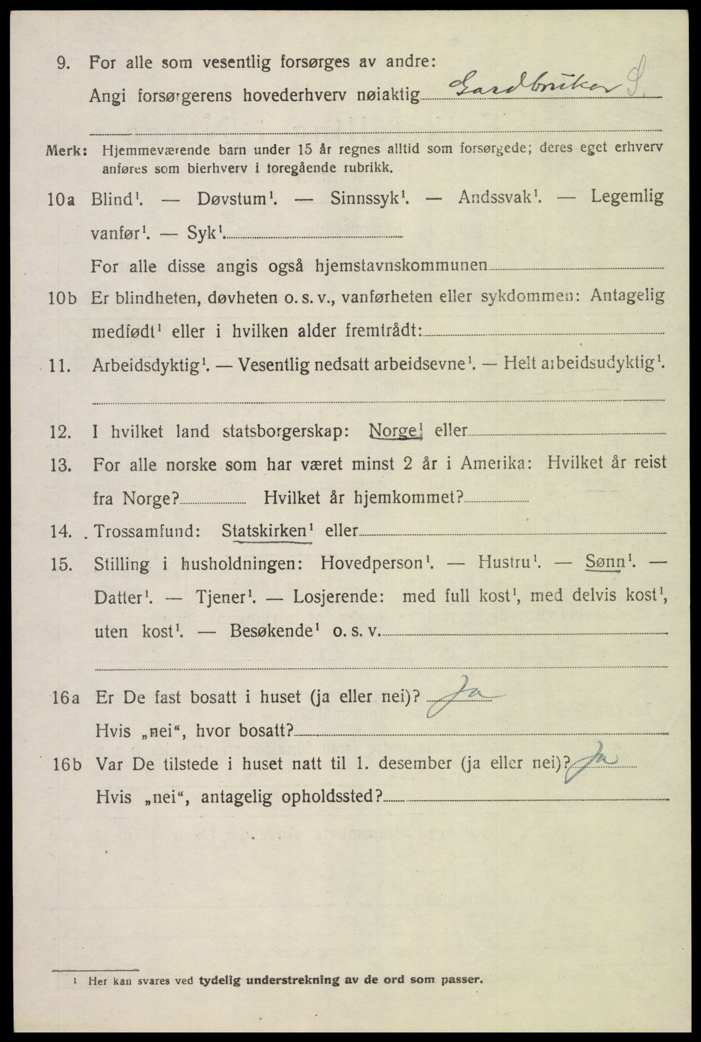 SAK, Folketelling 1920 for 1026 Åseral herred, 1920, s. 523