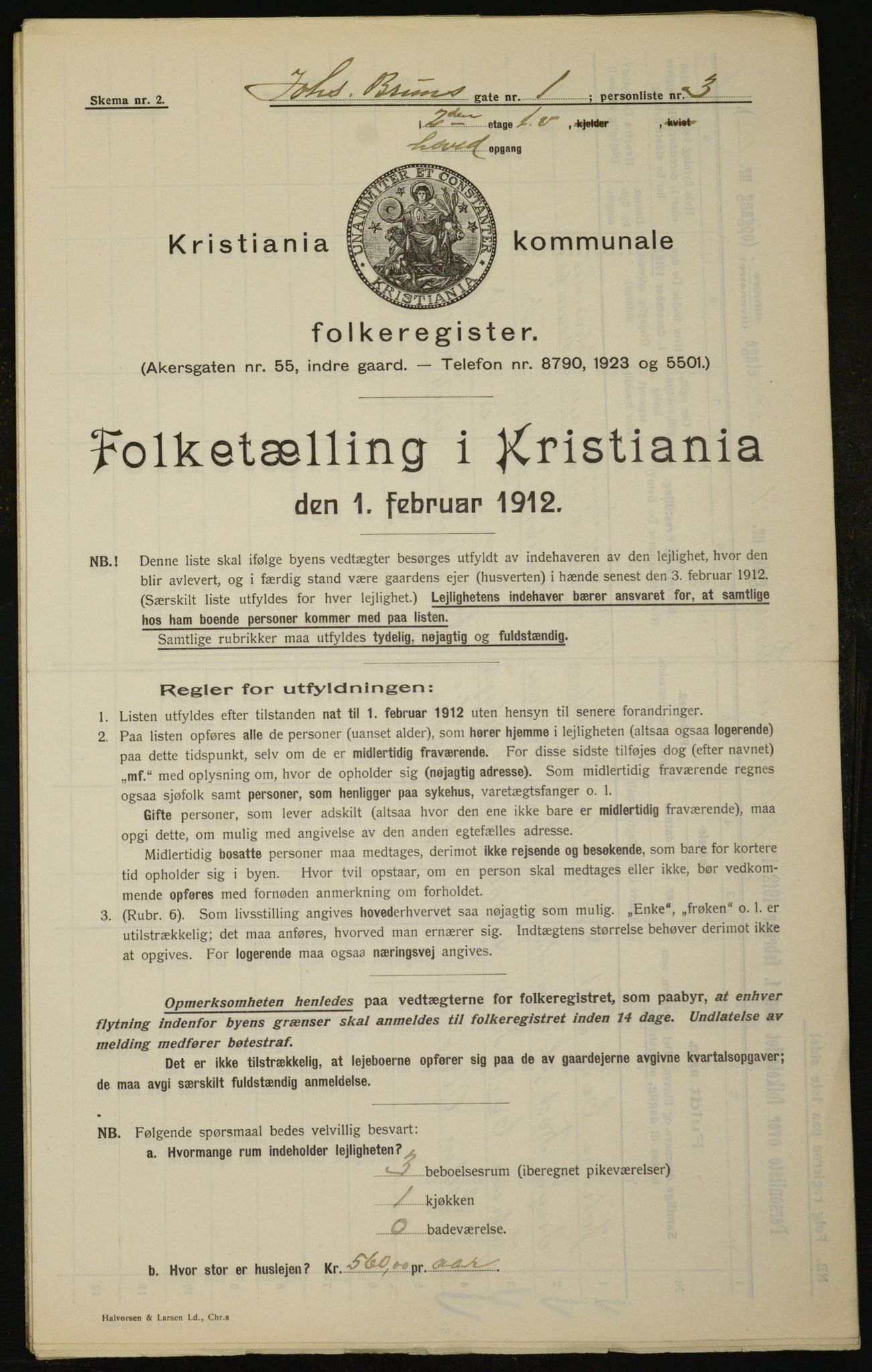 OBA, Kommunal folketelling 1.2.1912 for Kristiania, 1912, s. 47330