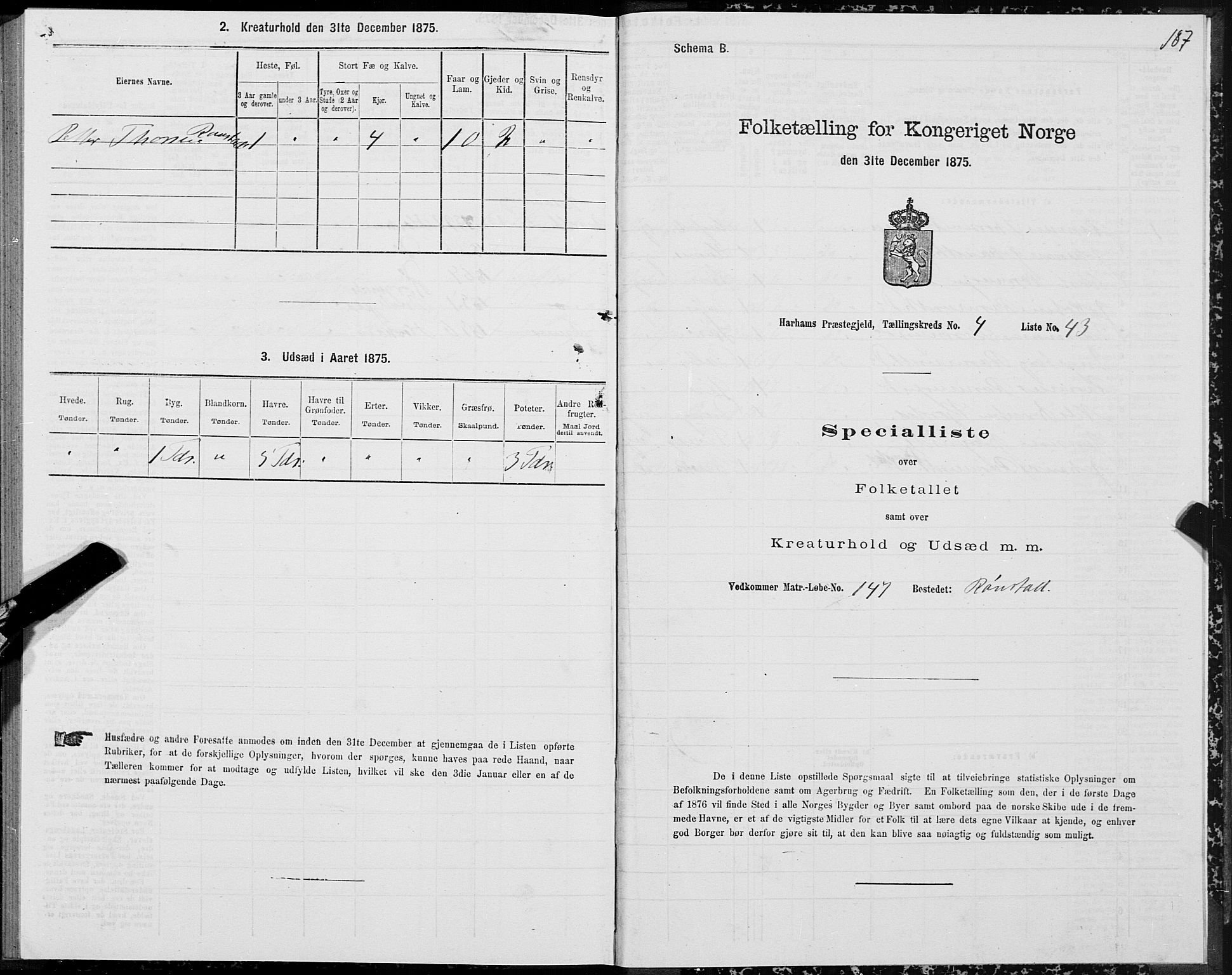 SAT, Folketelling 1875 for 1534P Haram prestegjeld, 1875, s. 2187