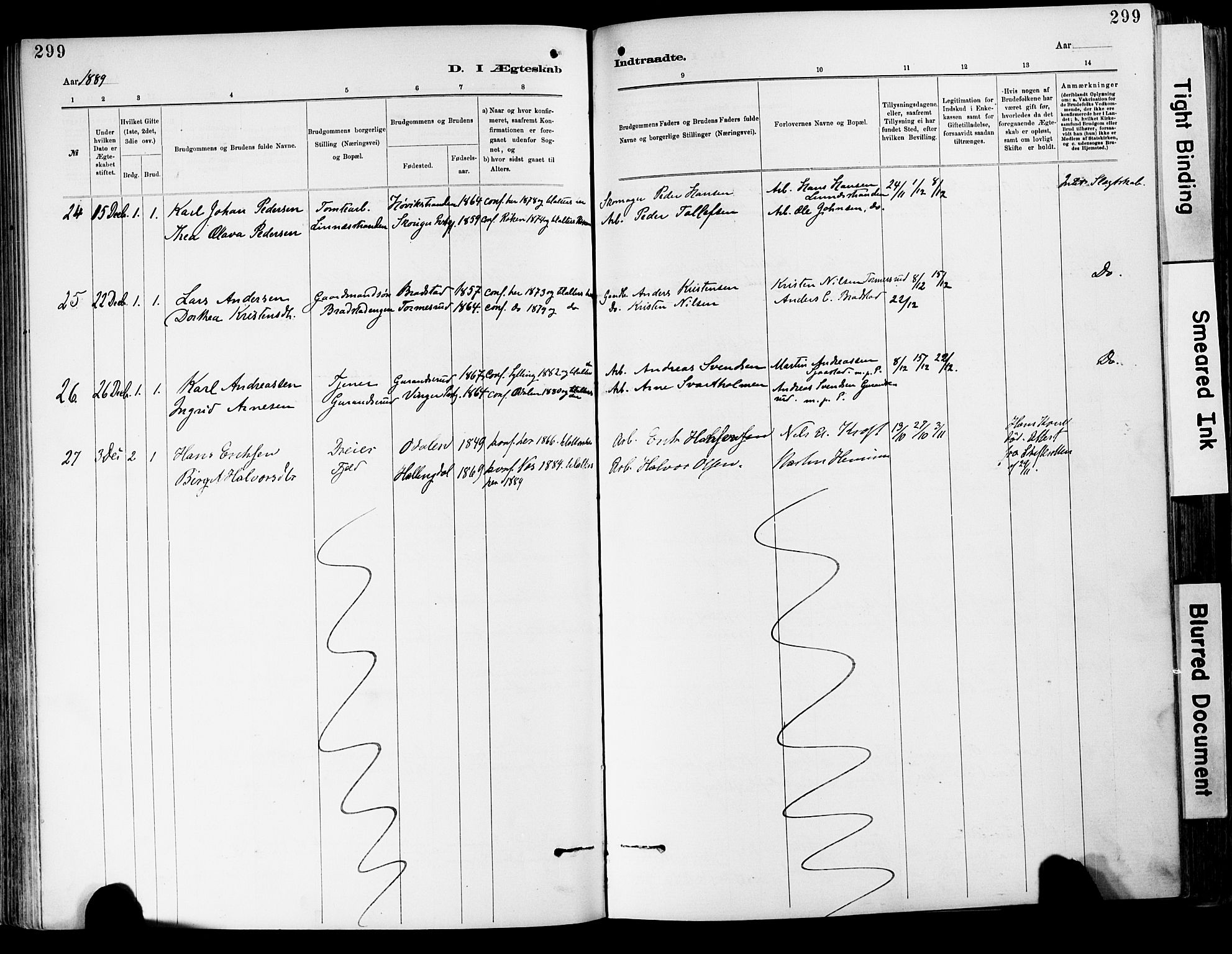 Lier kirkebøker, AV/SAKO-A-230/F/Fa/L0015: Ministerialbok nr. I 15, 1883-1894, s. 299