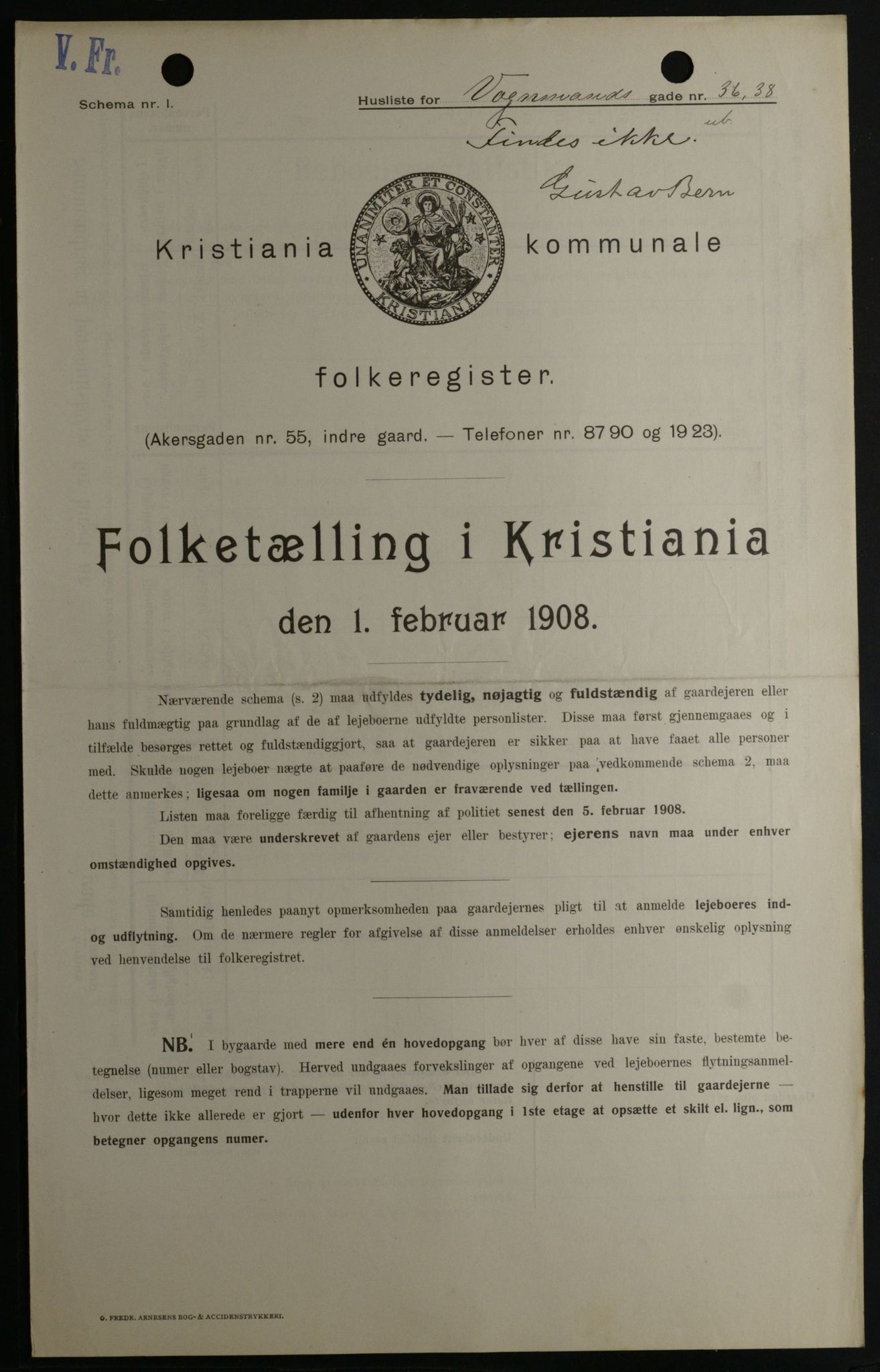 OBA, Kommunal folketelling 1.2.1908 for Kristiania kjøpstad, 1908, s. 111528