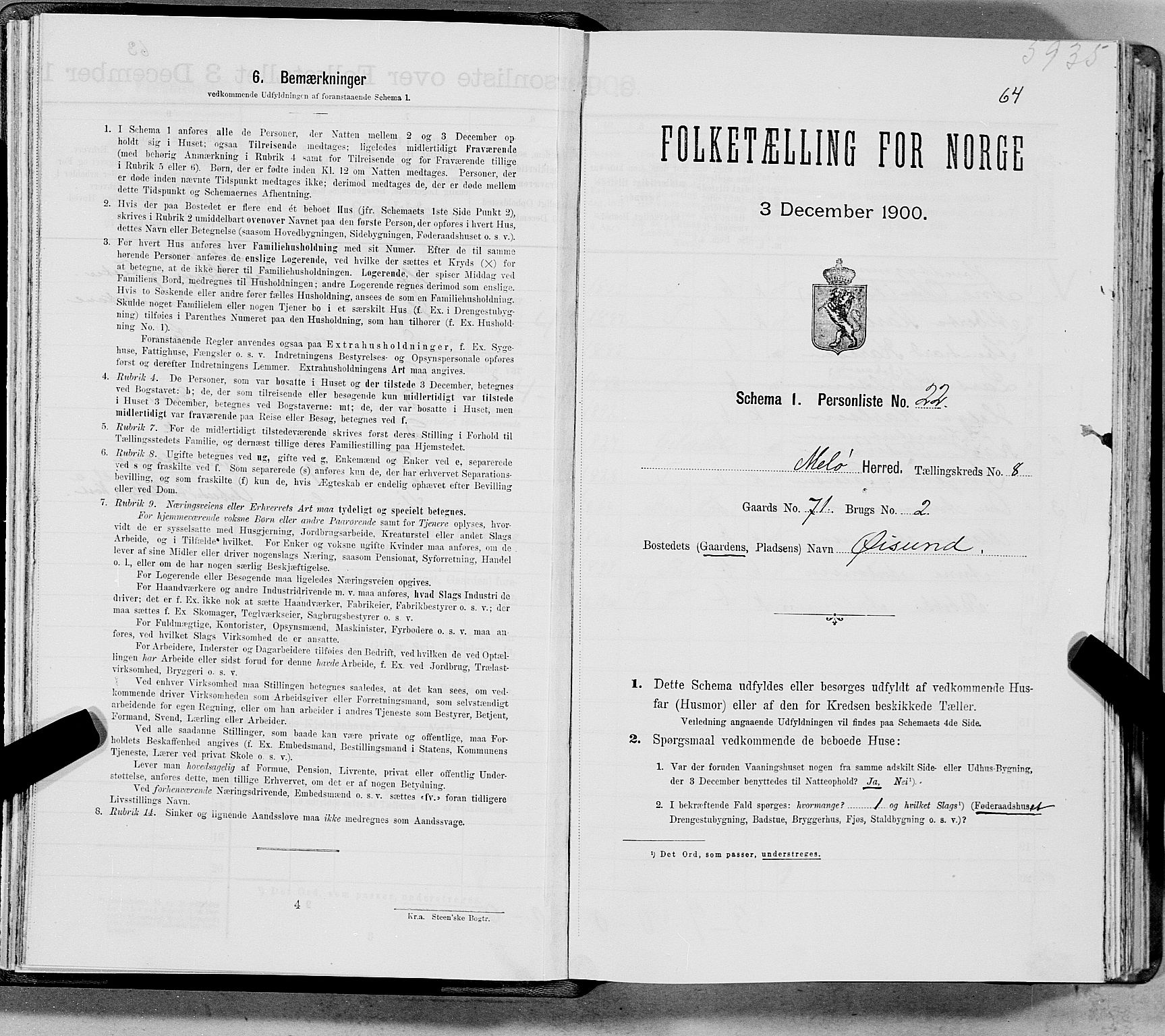 SAT, Folketelling 1900 for 1837 Meløy herred, 1900, s. 1151