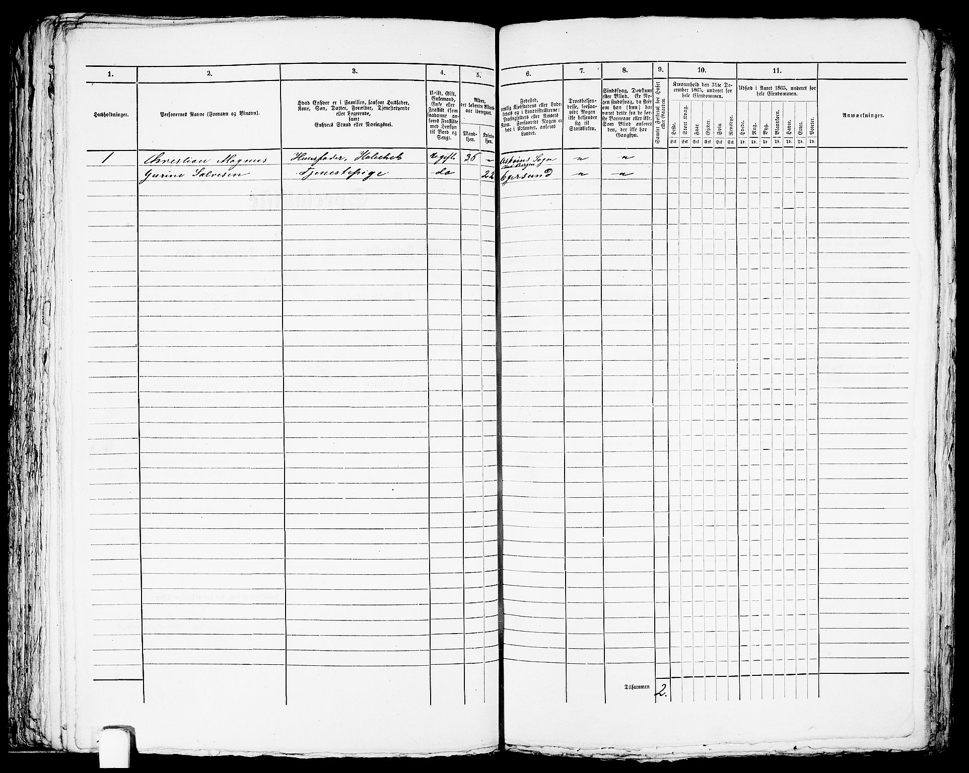 RA, Folketelling 1865 for 1004B Flekkefjord prestegjeld, Flekkefjord kjøpstad, 1865, s. 201