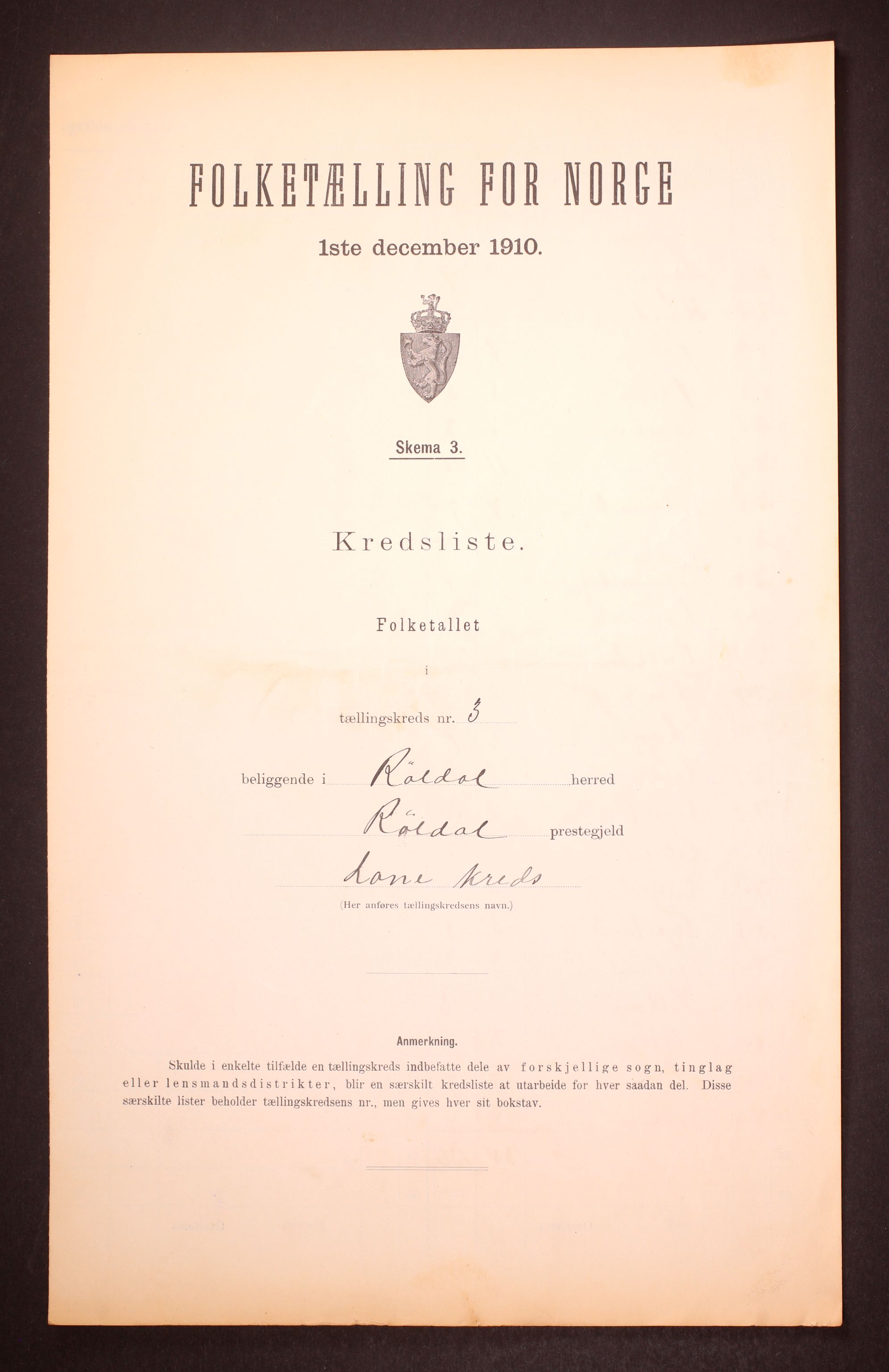 RA, Folketelling 1910 for 1229 Røldal herred, 1910, s. 10