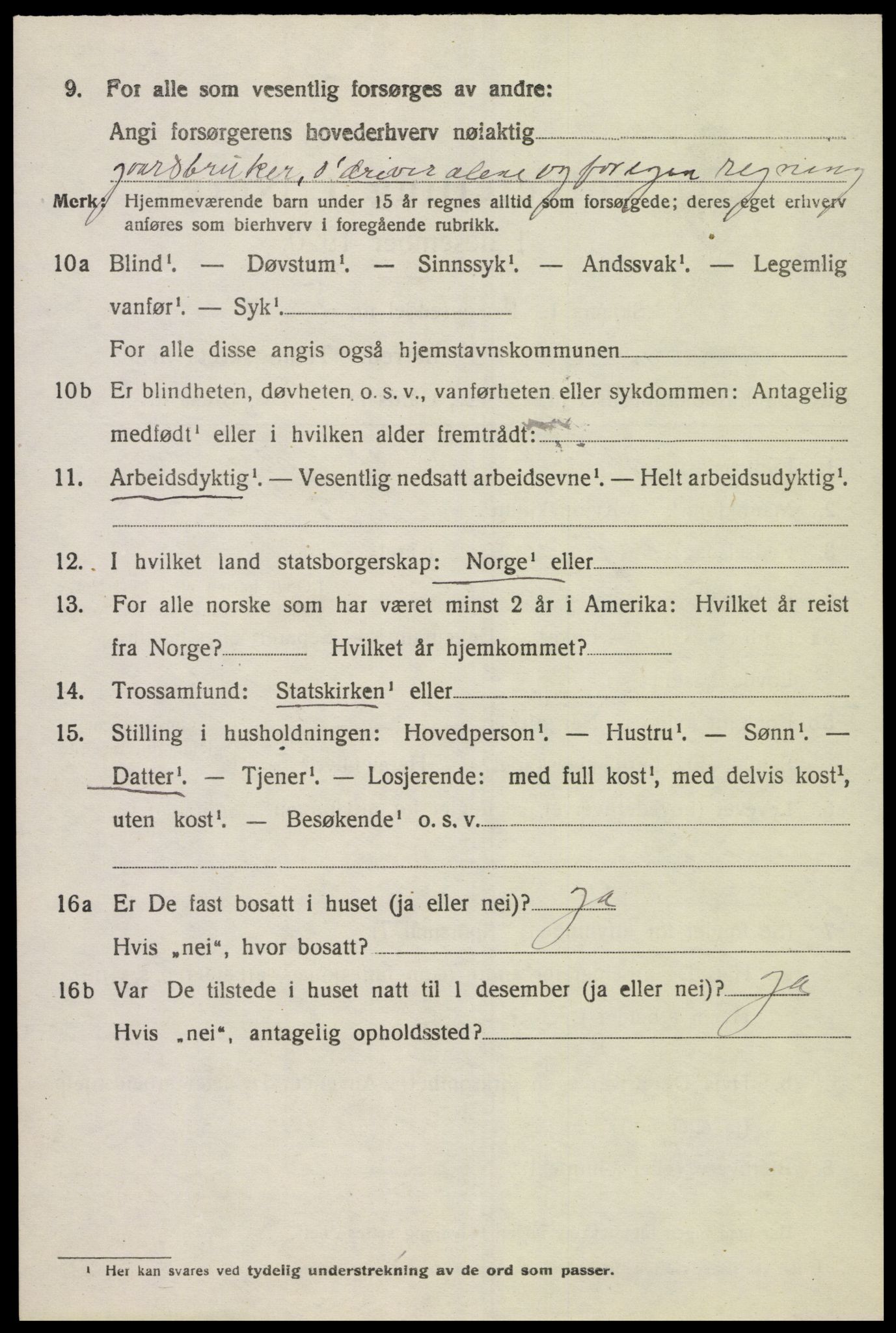 SAK, Folketelling 1920 for 1023 Finsland herred, 1920, s. 1591