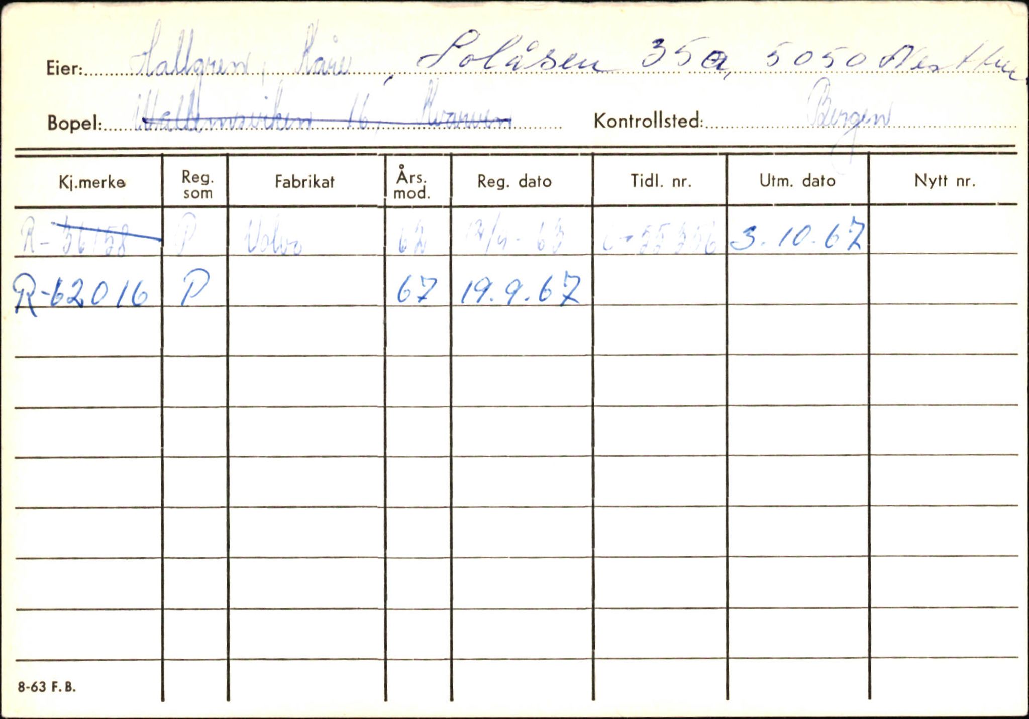 Statens vegvesen, Hordaland vegkontor, SAB/A-5201/2/Ha/L0018: R-eierkort H, 1920-1971, s. 263