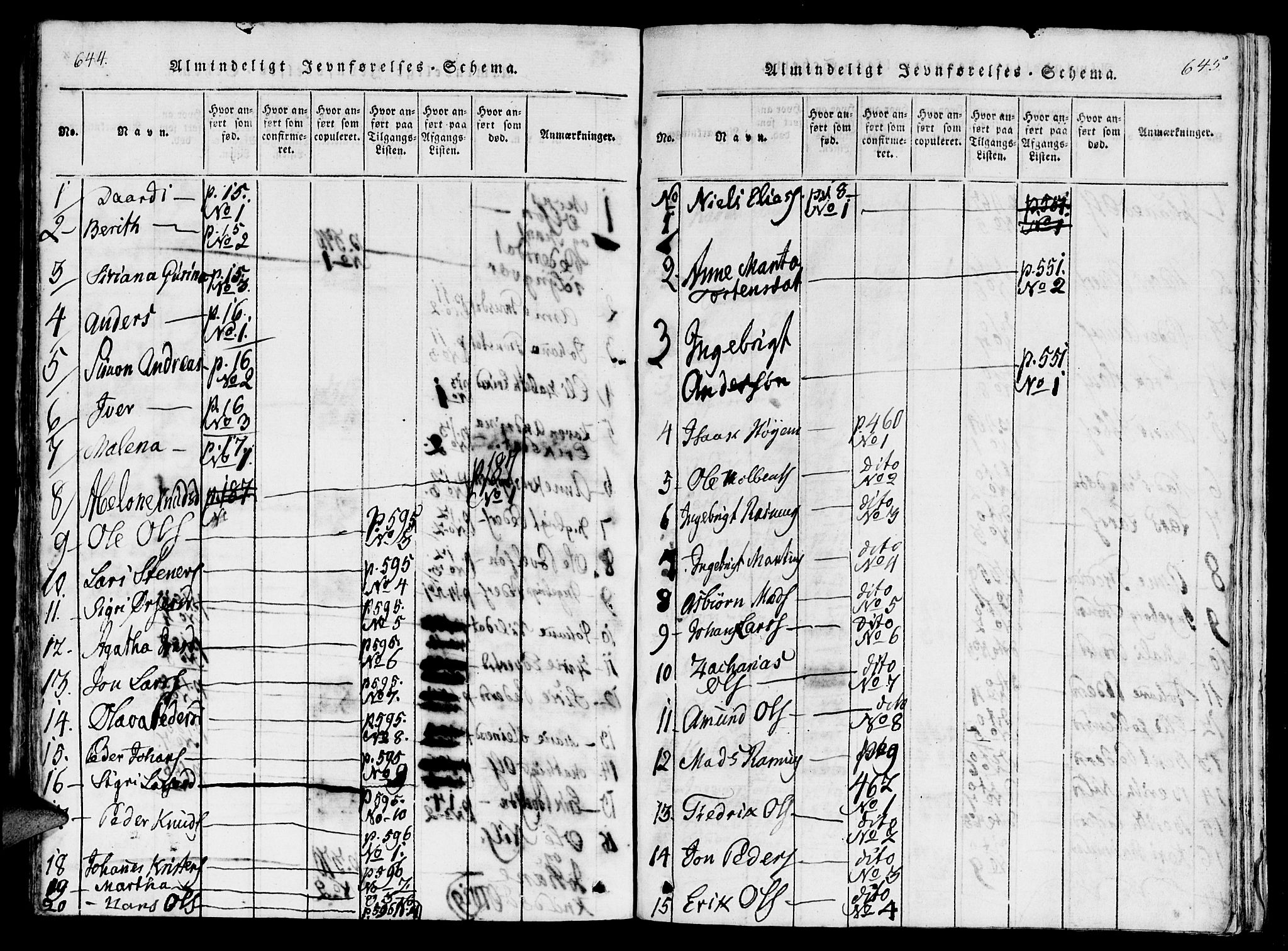 Ministerialprotokoller, klokkerbøker og fødselsregistre - Møre og Romsdal, AV/SAT-A-1454/560/L0718: Ministerialbok nr. 560A02, 1817-1844, s. 644-645