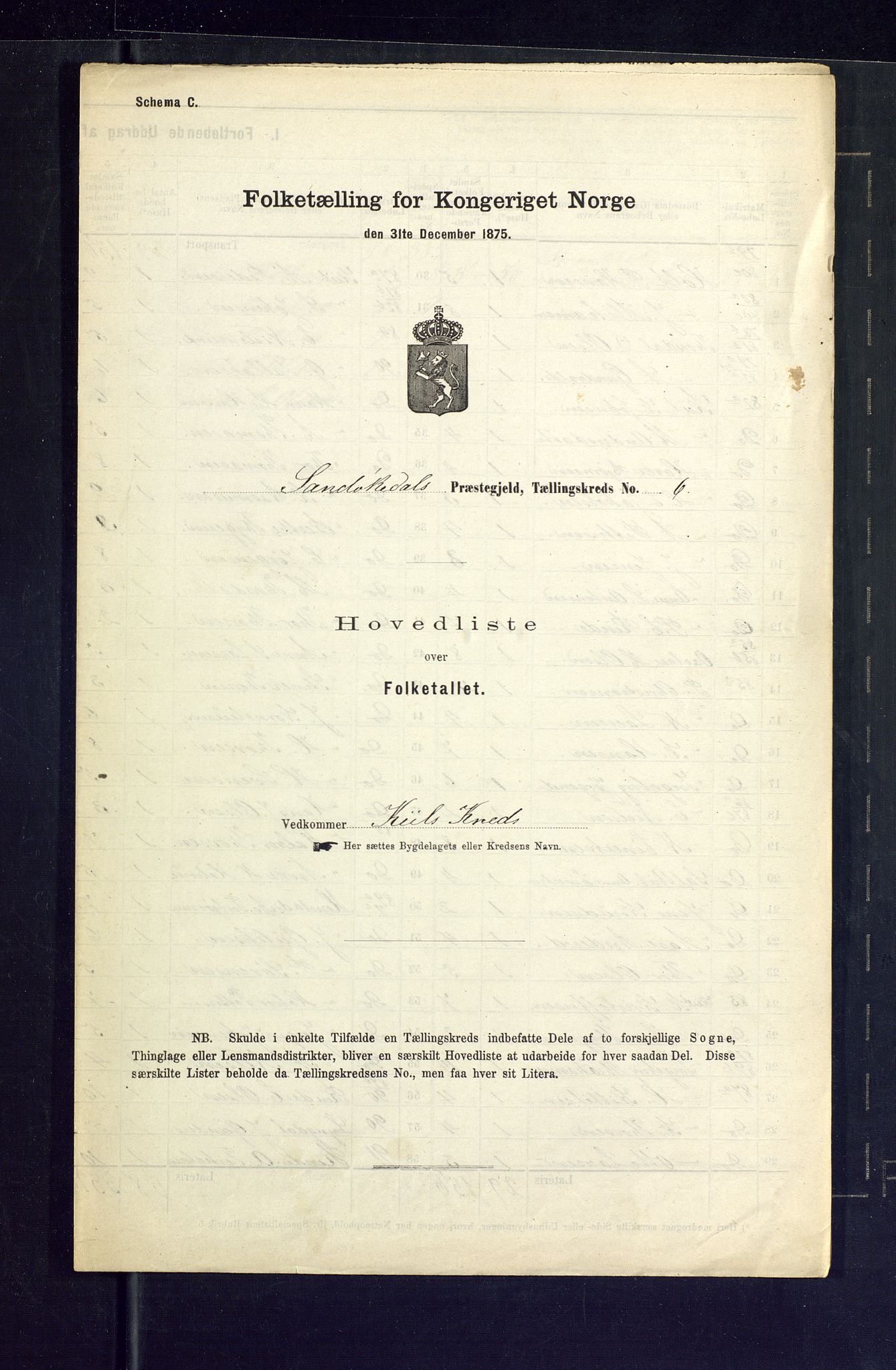 SAKO, Folketelling 1875 for 0816P Sannidal prestegjeld, 1875, s. 21