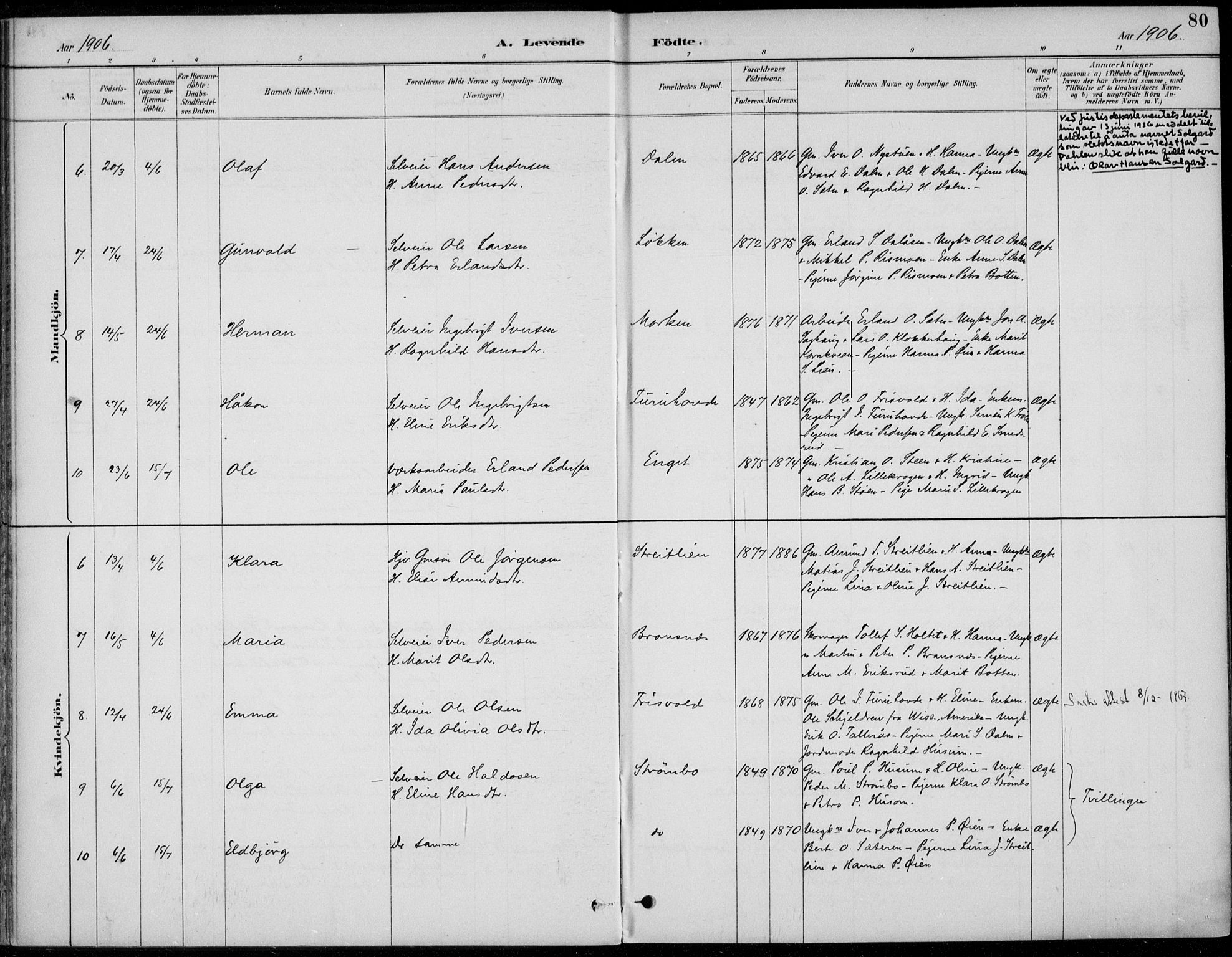Alvdal prestekontor, AV/SAH-PREST-060/H/Ha/Haa/L0003: Ministerialbok nr. 3, 1886-1912, s. 80