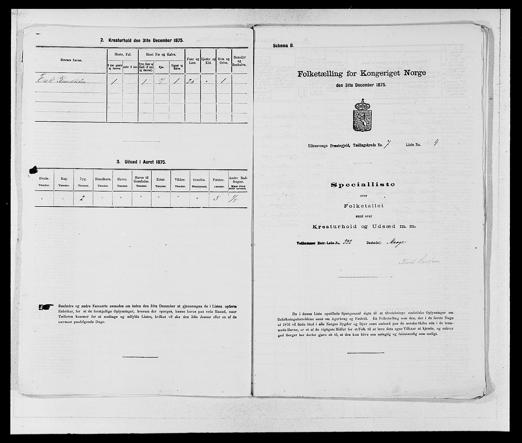 SAB, Folketelling 1875 for 1230P Ullensvang prestegjeld, 1875, s. 587