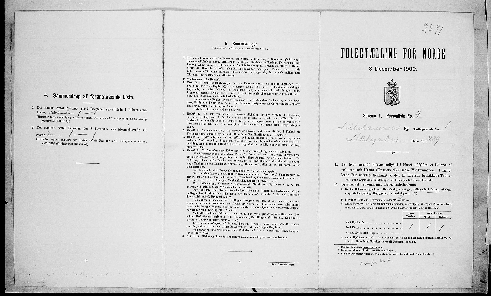 SAH, Folketelling 1900 for 0501 Lillehammer kjøpstad, 1900, s. 512