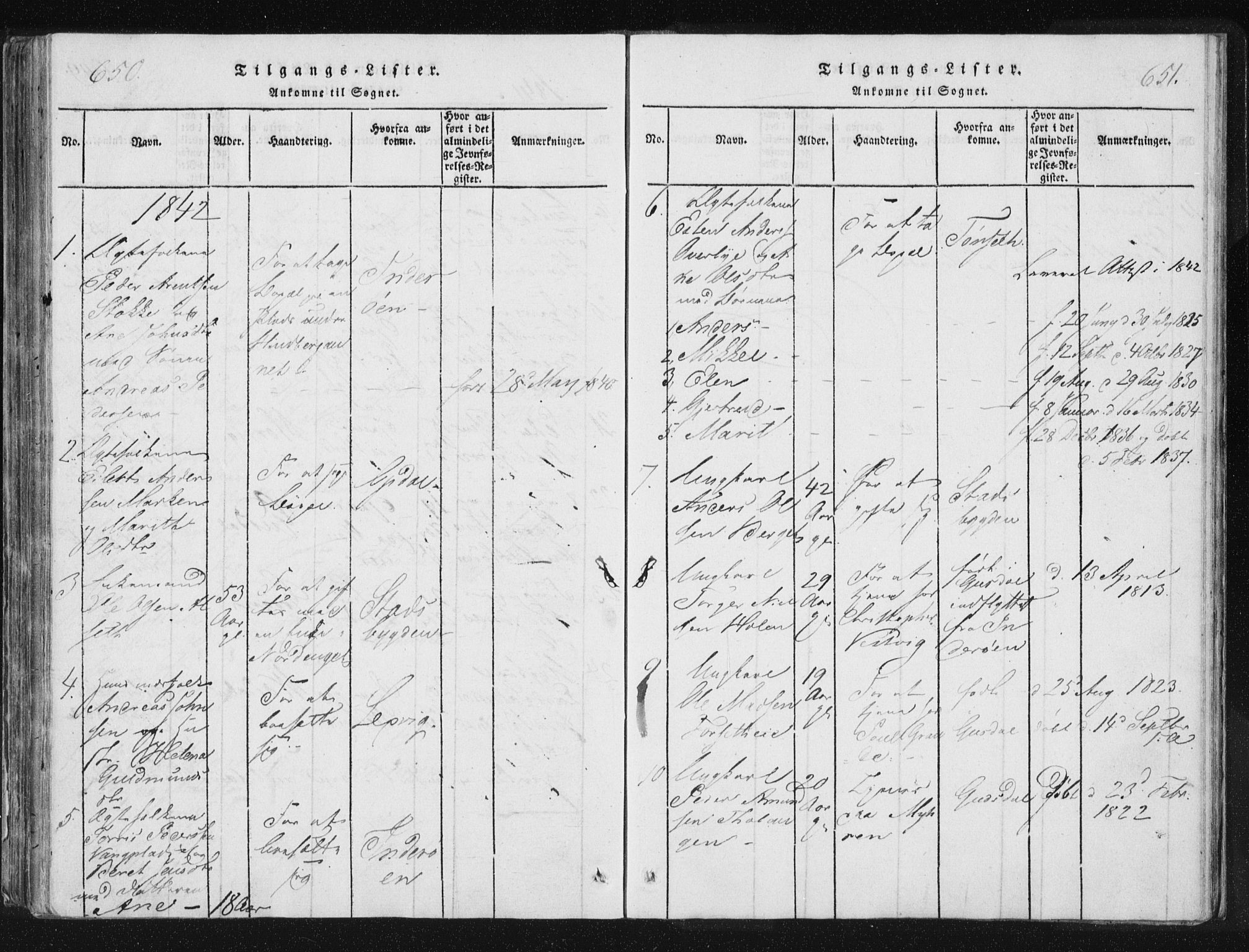 Ministerialprotokoller, klokkerbøker og fødselsregistre - Nord-Trøndelag, AV/SAT-A-1458/744/L0417: Ministerialbok nr. 744A01, 1817-1842, s. 650-651