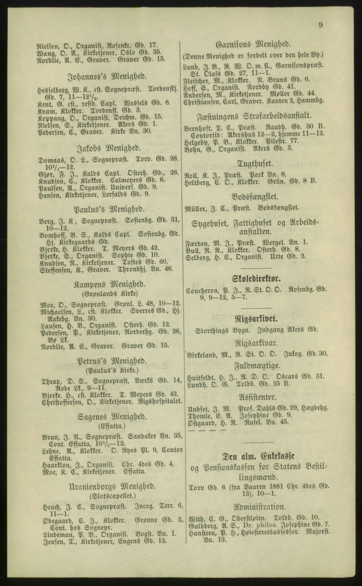 Kristiania/Oslo adressebok, PUBL/-, 1881, s. 9