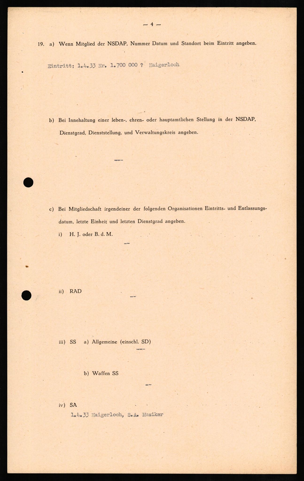 Forsvaret, Forsvarets overkommando II, AV/RA-RAFA-3915/D/Db/L0011: CI Questionaires. Tyske okkupasjonsstyrker i Norge. Tyskere., 1945-1946, s. 58