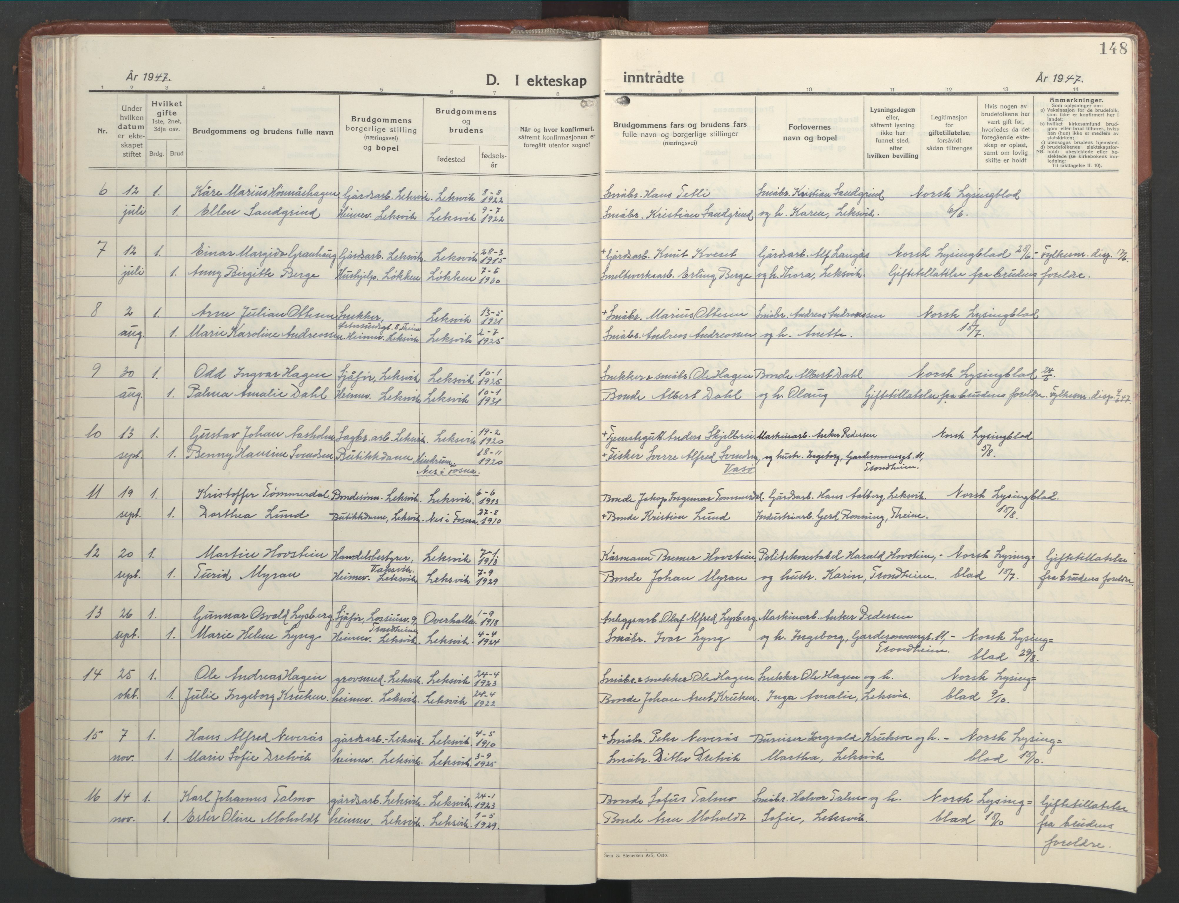 Ministerialprotokoller, klokkerbøker og fødselsregistre - Nord-Trøndelag, AV/SAT-A-1458/701/L0019: Klokkerbok nr. 701C03, 1930-1953, s. 148
