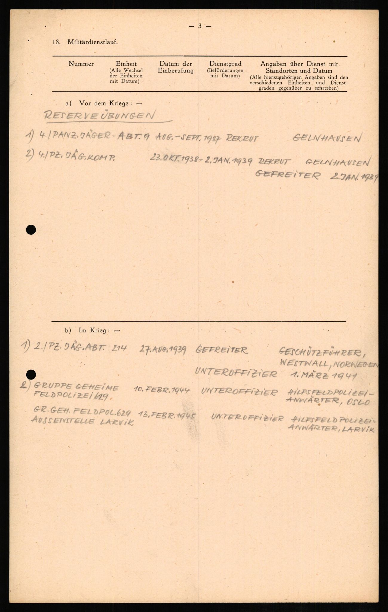 Forsvaret, Forsvarets overkommando II, AV/RA-RAFA-3915/D/Db/L0010: CI Questionaires. Tyske okkupasjonsstyrker i Norge. Tyskere., 1945-1946, s. 658