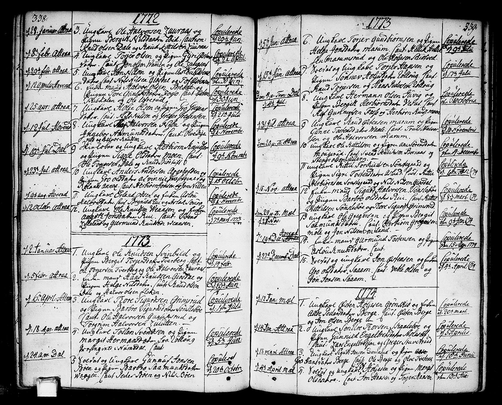 Tinn kirkebøker, AV/SAKO-A-308/F/Fa/L0002: Ministerialbok nr. I 2, 1757-1810, s. 338-339