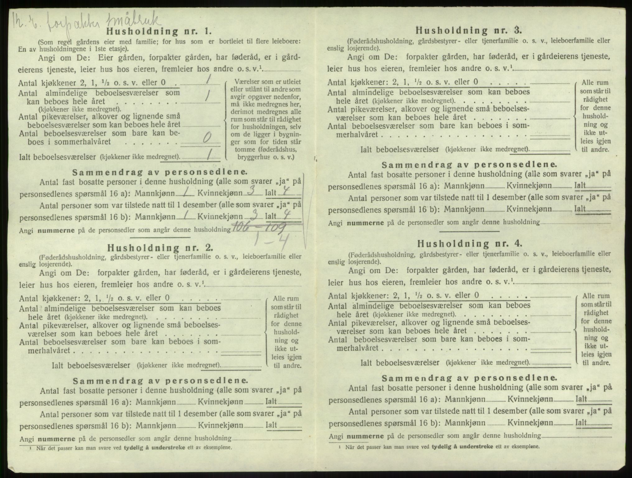 SAB, Folketelling 1920 for 1430 Gaular herred, 1920, s. 107