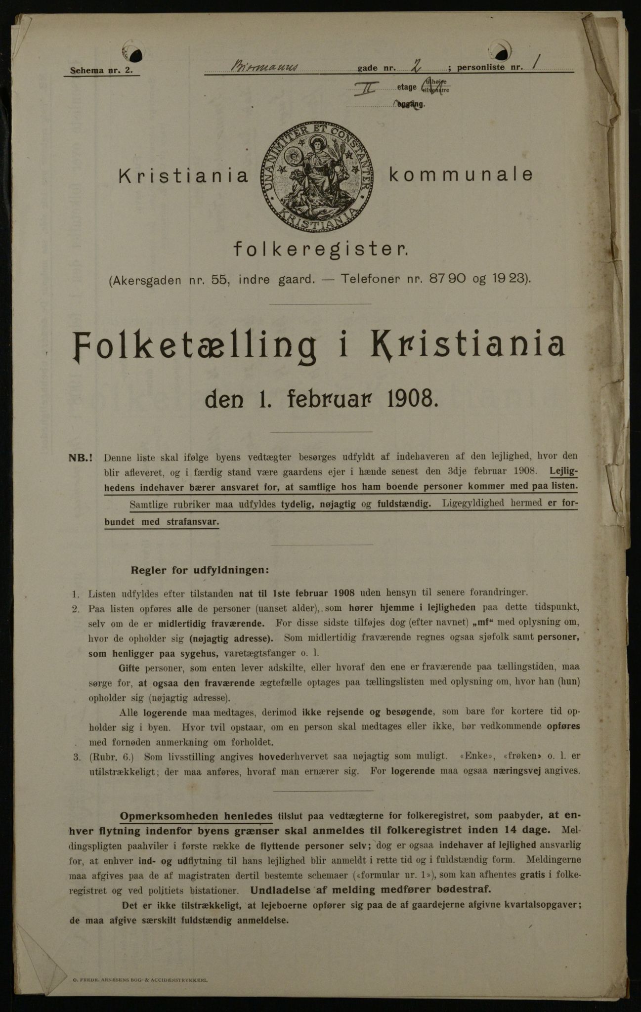 OBA, Kommunal folketelling 1.2.1908 for Kristiania kjøpstad, 1908, s. 4733