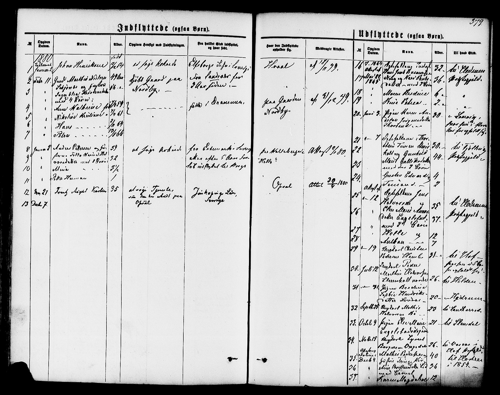 Lardal kirkebøker, AV/SAKO-A-350/F/Fa/L0007: Ministerialbok nr. I 7, 1861-1880, s. 379