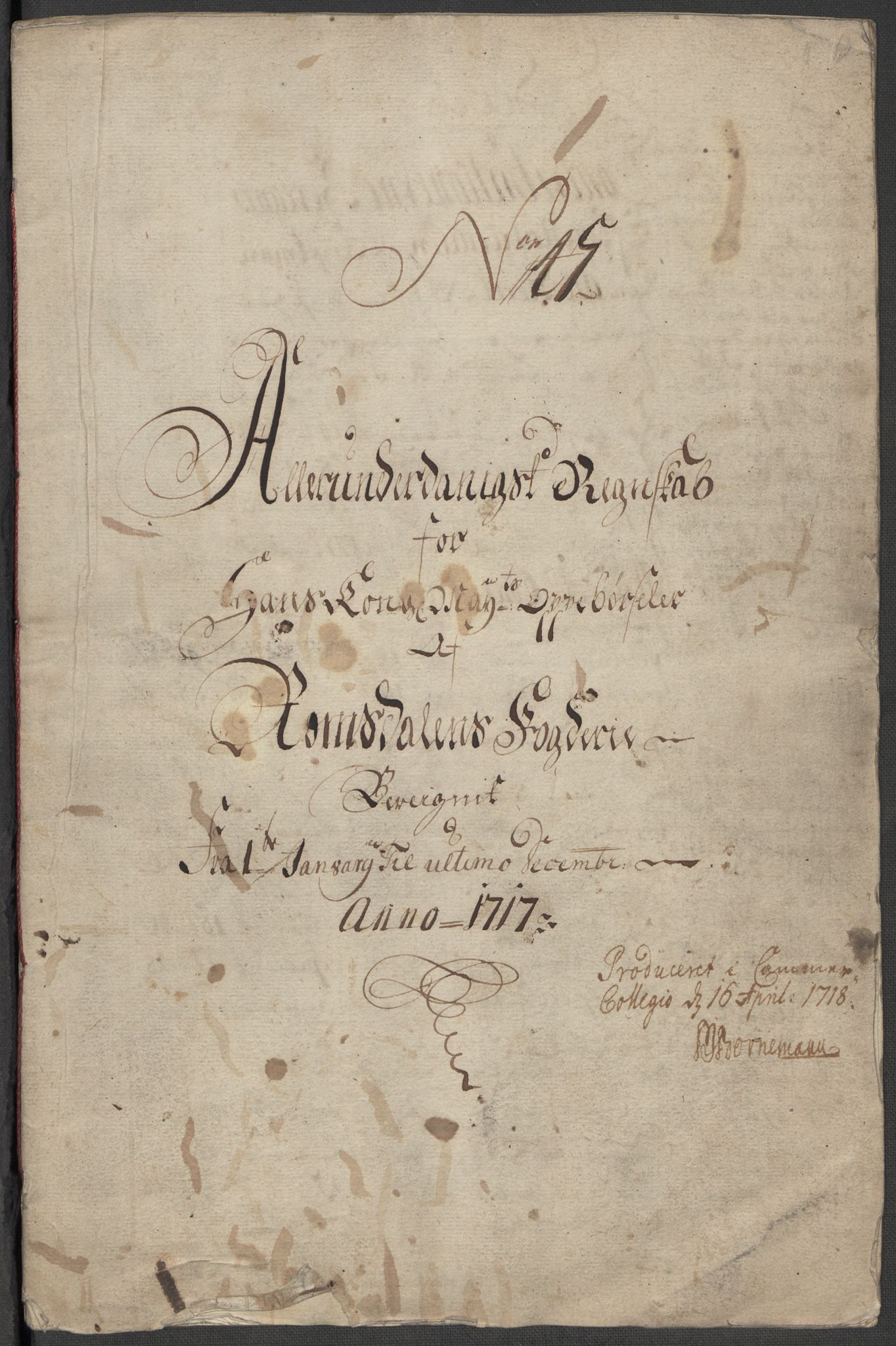 Rentekammeret inntil 1814, Reviderte regnskaper, Fogderegnskap, AV/RA-EA-4092/R55/L3664: Fogderegnskap Romsdal, 1717, s. 4