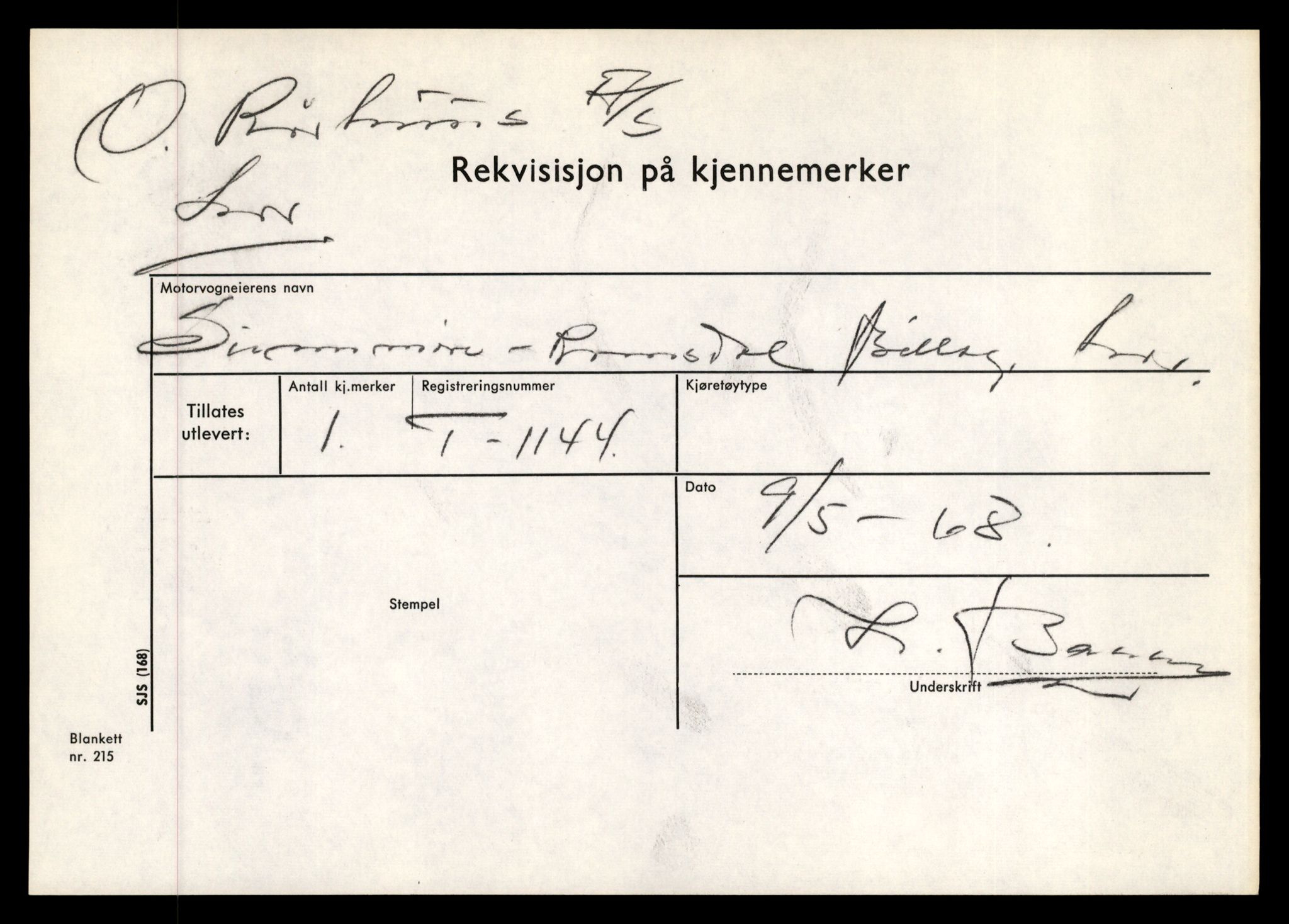 Møre og Romsdal vegkontor - Ålesund trafikkstasjon, AV/SAT-A-4099/F/Fe/L0010: Registreringskort for kjøretøy T 1050 - T 1169, 1927-1998, s. 2655