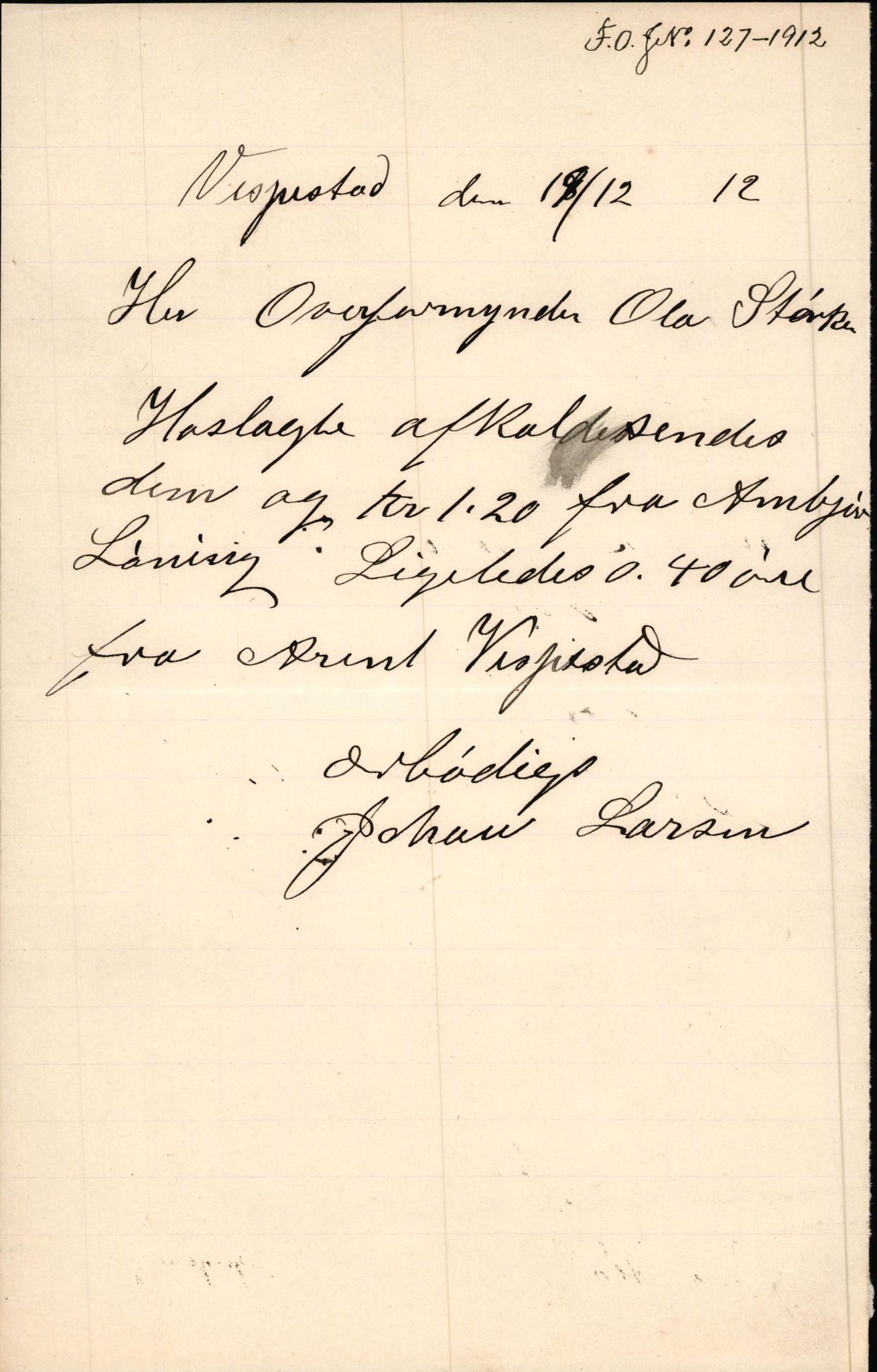 Finnaas kommune. Overformynderiet, IKAH/1218a-812/D/Da/Daa/L0002/0004: Kronologisk ordna korrespondanse / Kronologisk ordna korrespondanse, 1910-1913, s. 141