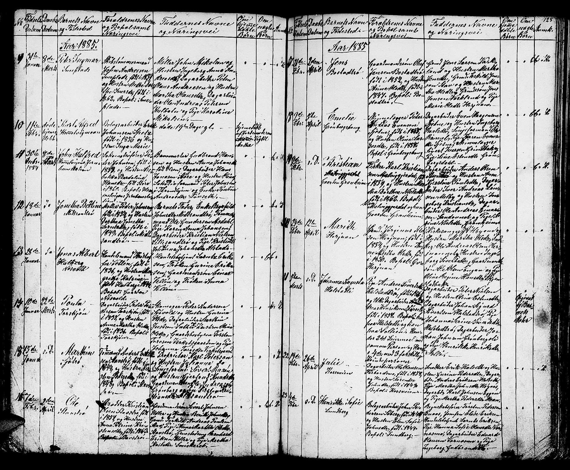 Ministerialprotokoller, klokkerbøker og fødselsregistre - Sør-Trøndelag, SAT/A-1456/616/L0422: Klokkerbok nr. 616C05, 1850-1888, s. 128