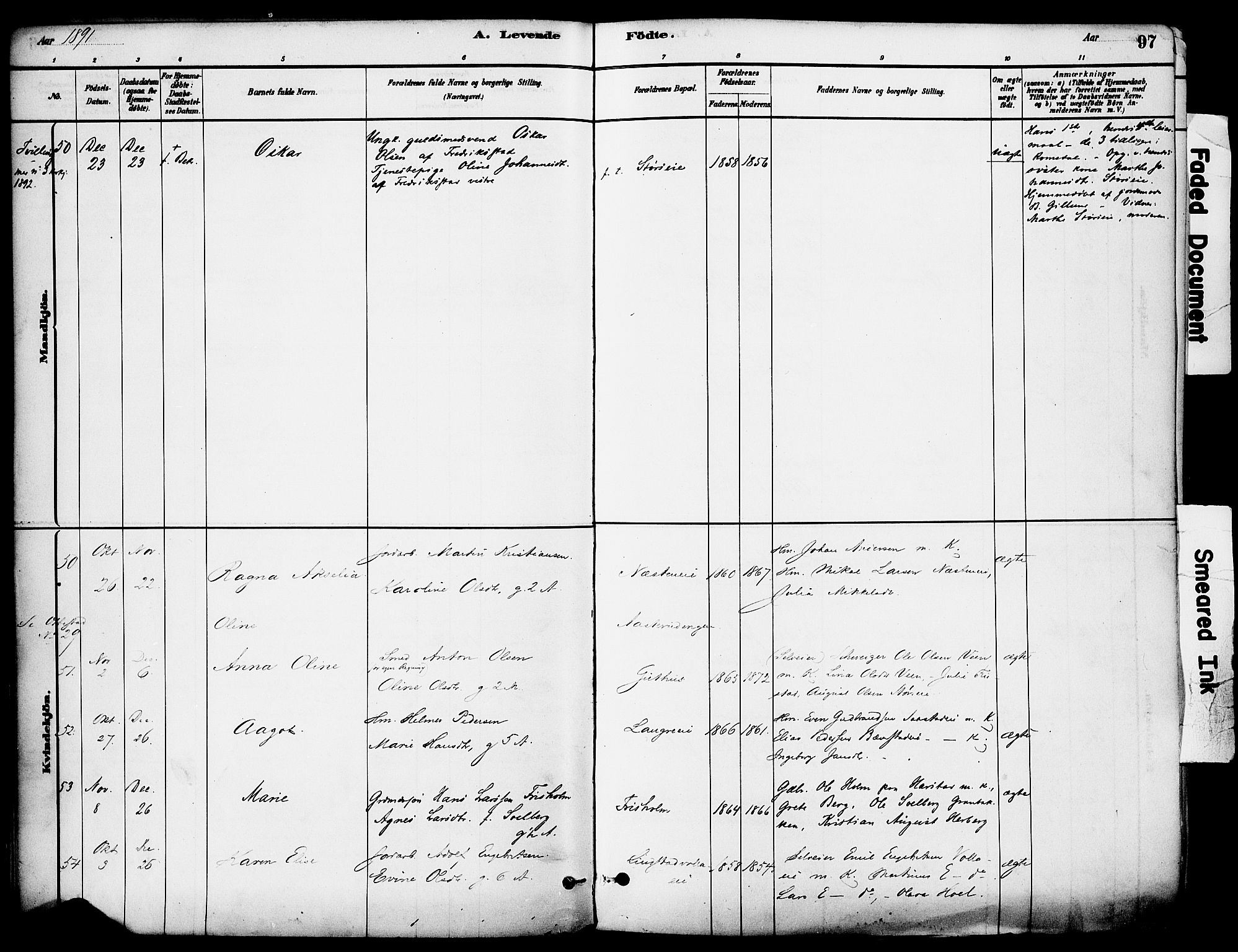 Stange prestekontor, SAH/PREST-002/K/L0017: Ministerialbok nr. 17, 1880-1893, s. 97